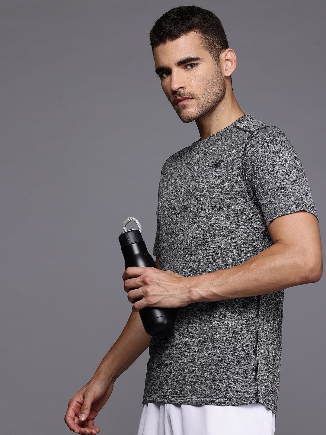 New Balance Dry Fit Heathertech T-Shirt with Reflective Elements