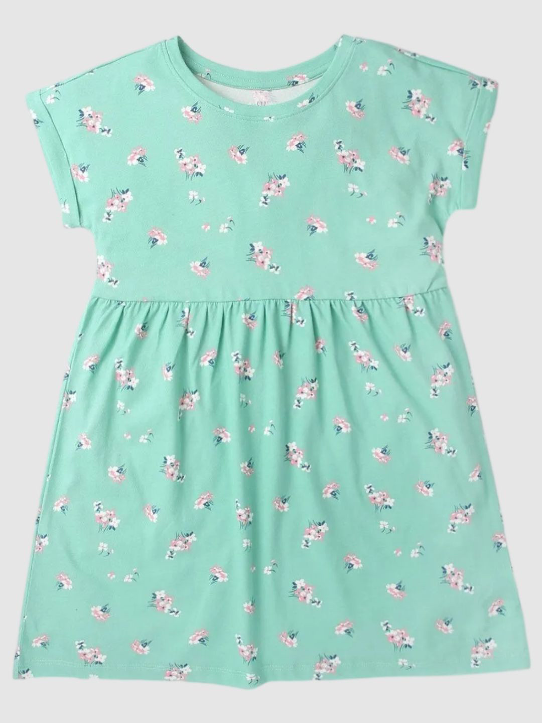 GAP Girls Floral Printed Pure Cotton Crew Neck Fit and Flare Dress