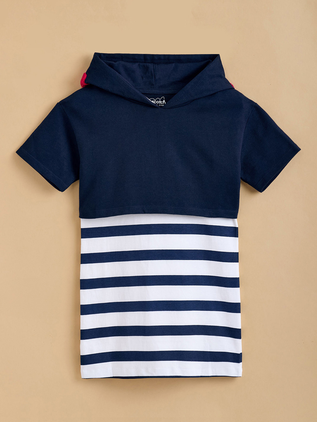 Hopscotch Kids Girl Boardwalk Stripe Cotton Casual Dress