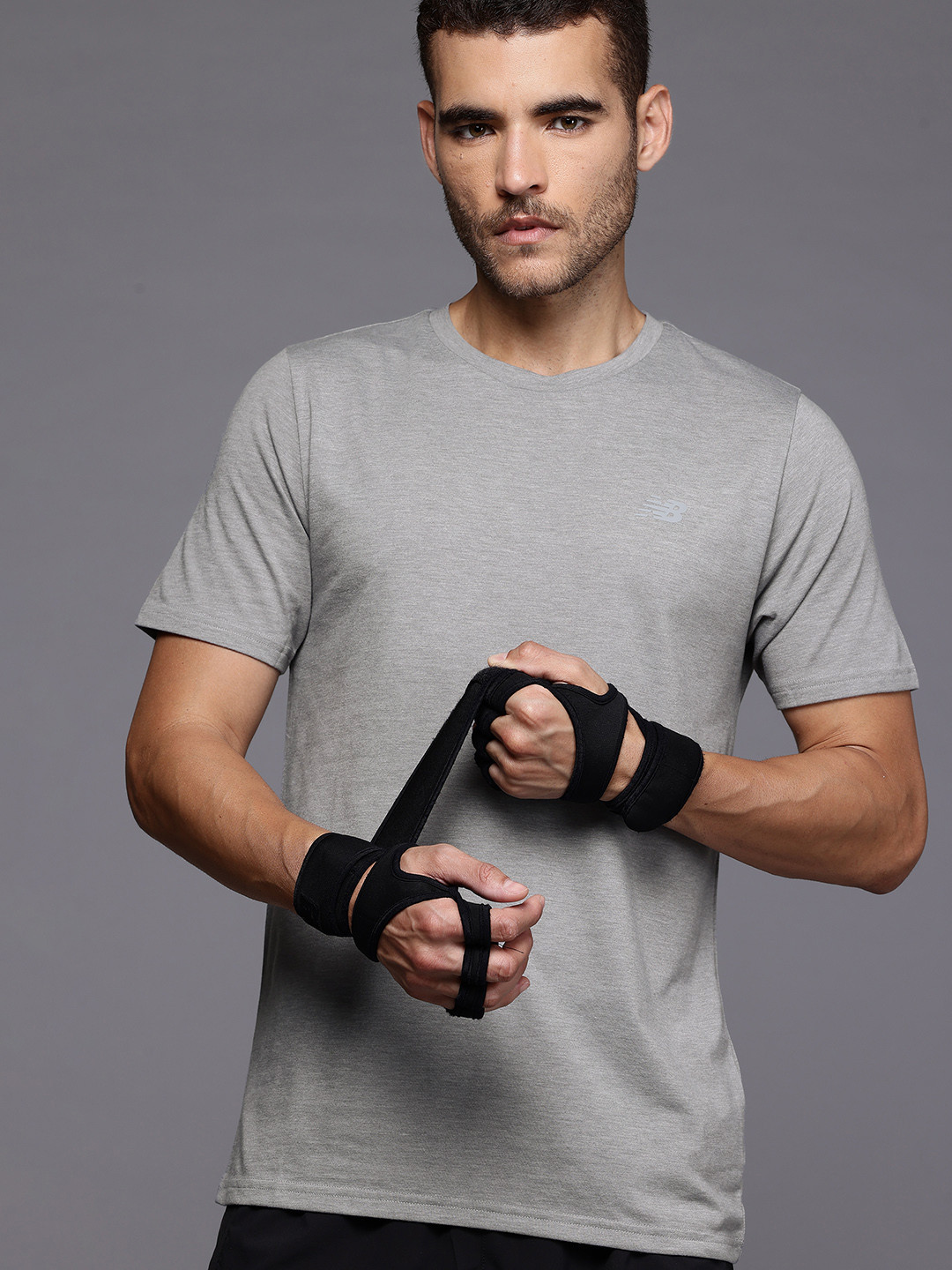 New Balance Dry Fit Sport Essentials Heathertech T-Shirt with Reflective Elements