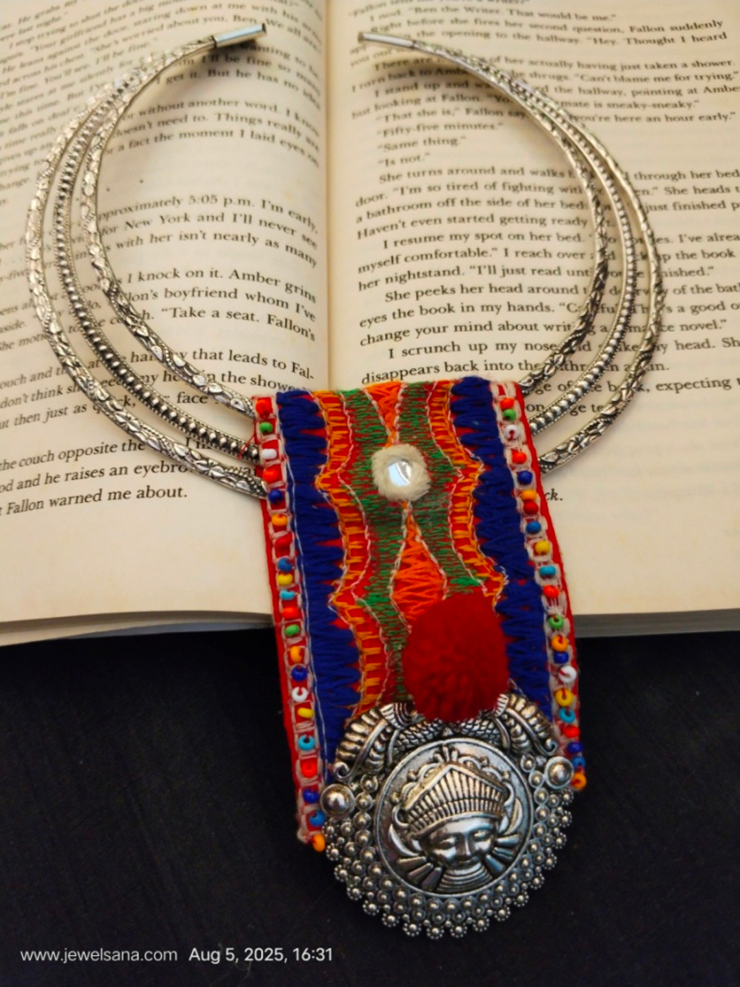 JewelSana Women German Silver Oxidised Hasli Necklace And Chains