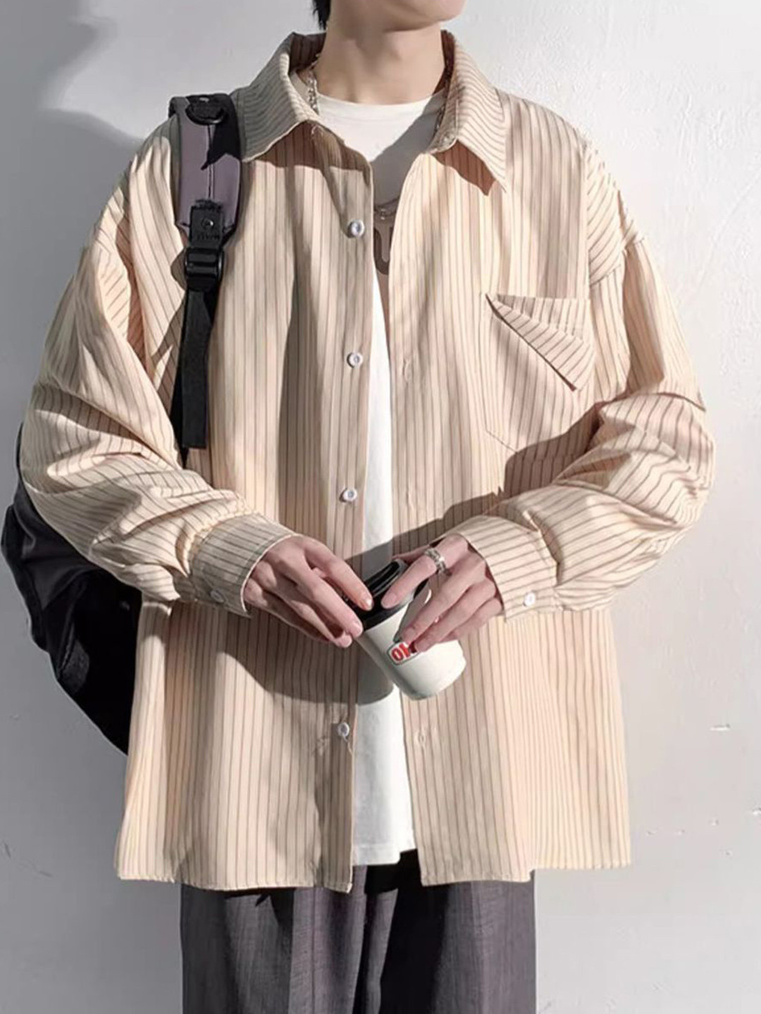 StyleCast x Revolte Striped Cutaway CollarCasual Shirt