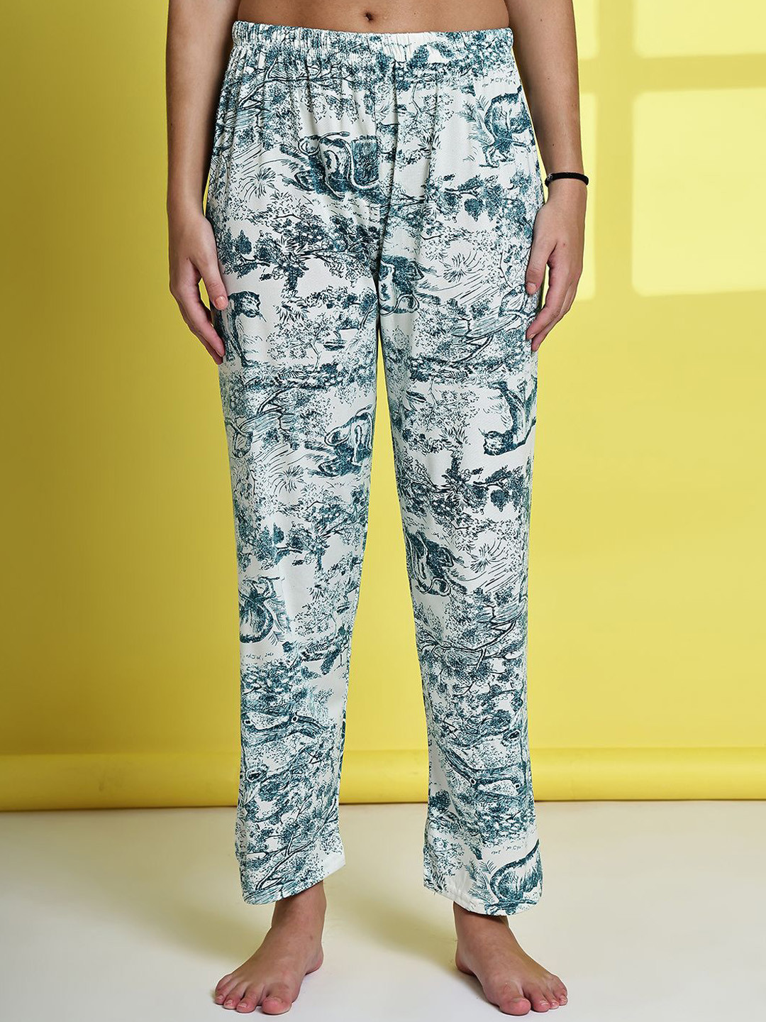 ETC Women Forest Printed Pure Cotton Lounge Pants