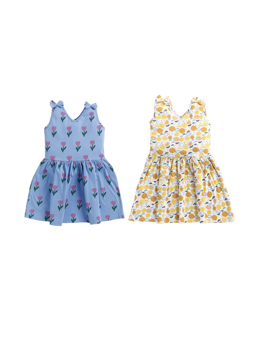 THE COTTON BABY Pack Of 2 Cotton Dress With Panty