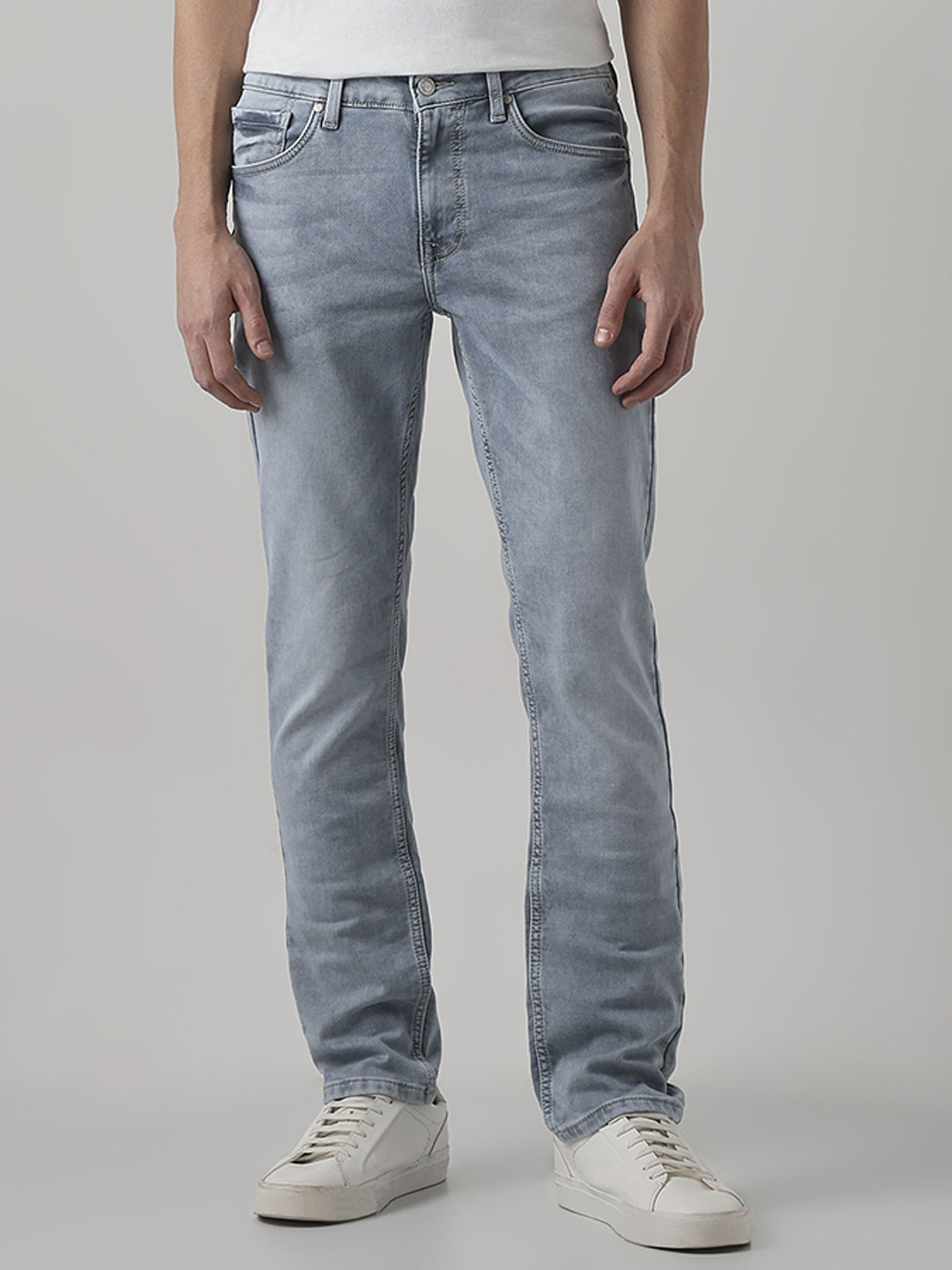 Mufti Men Washed Mid-Rise Super Slim Fit Jeans