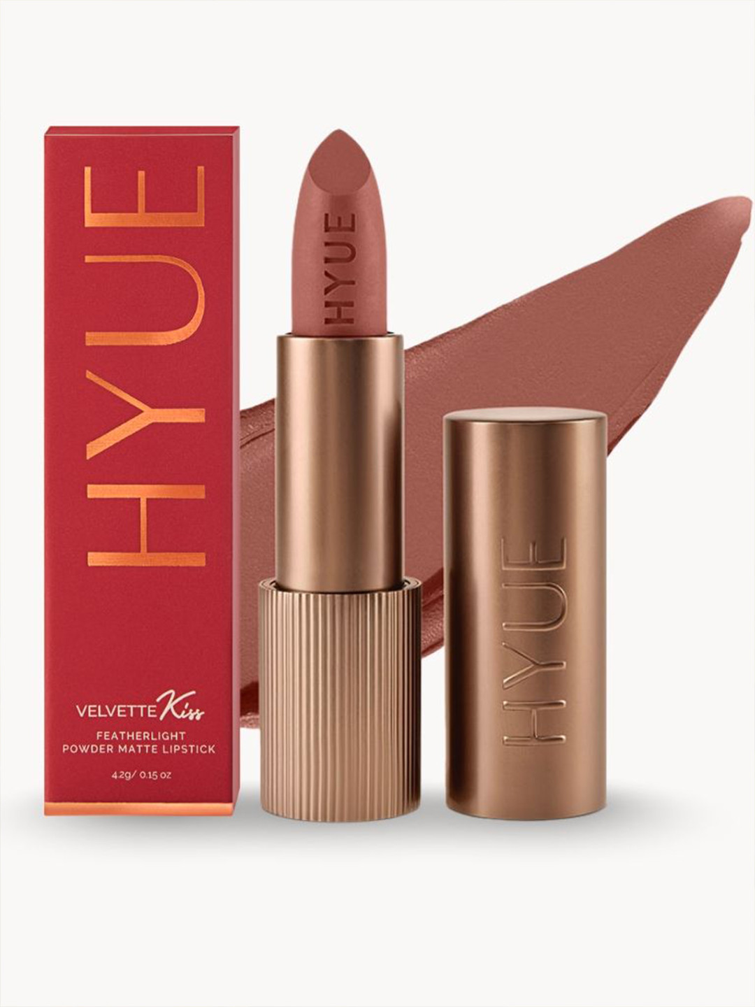 HYUE Velvette Kiss Bullet Matte Lipstick - Biscotti Naughtie - Featherlight & Smudge Proof