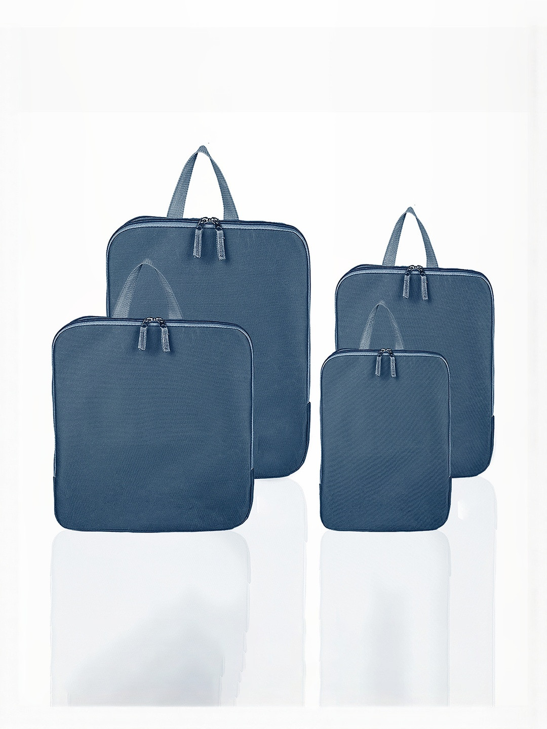 Myntra Elegant Homes Navy Blue Set of 4 Waterproof Travel Kit for Toiletries with Handles