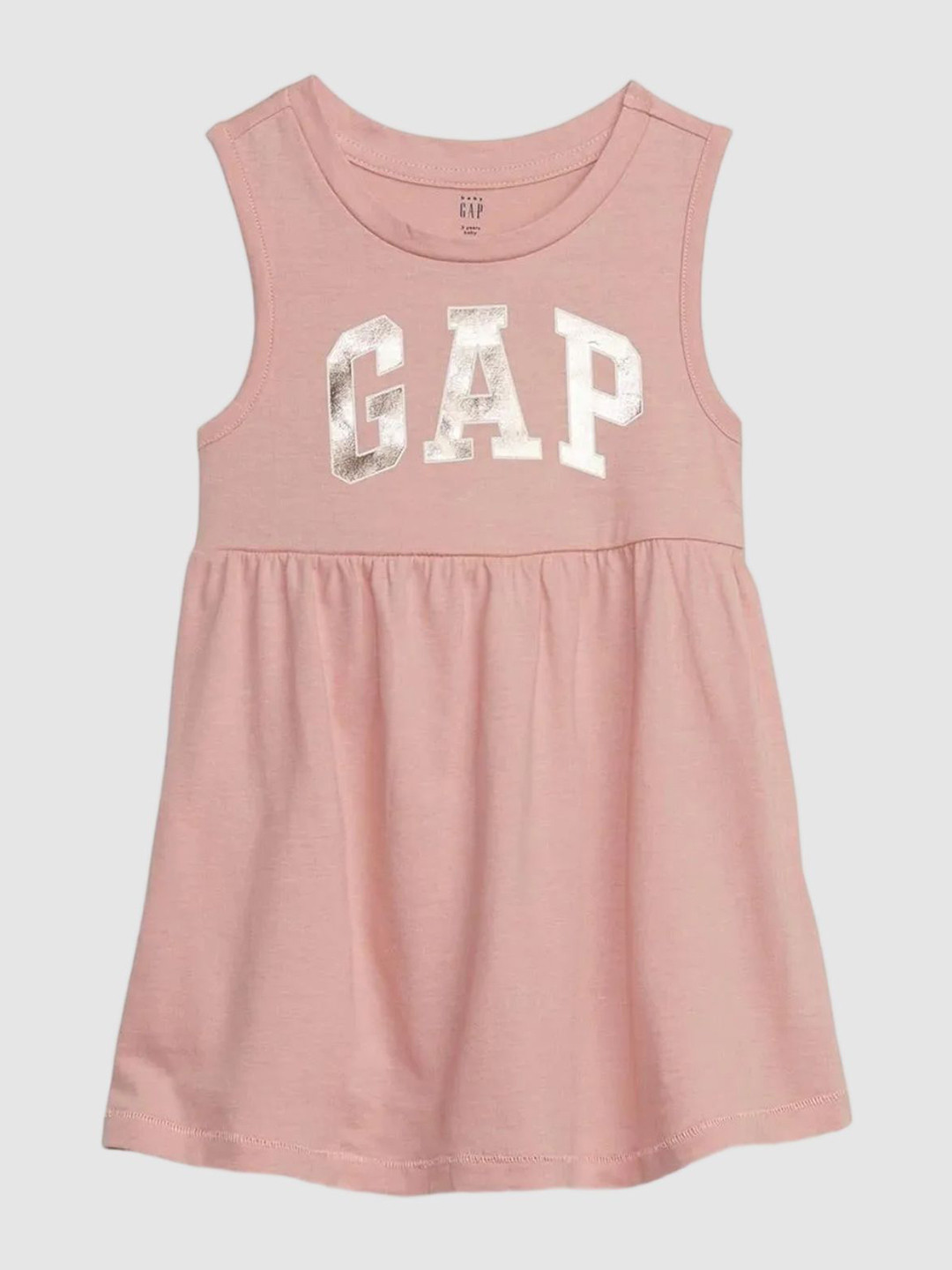 GAP Girls Brand Logo Printed Pure Cotton Round Neck A-Line Dress