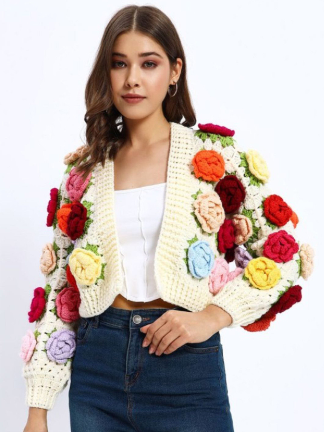 WINDROP SOLUTIONS Women Woollen Front-Open With Applique Details