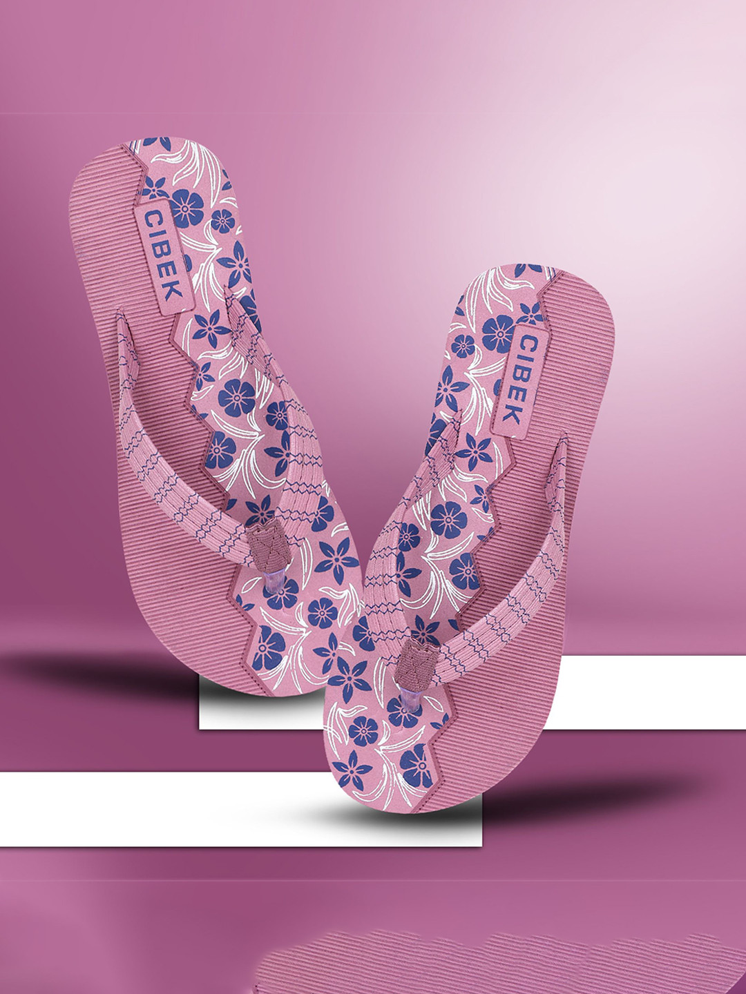 CIBEK Women Floral Printed Thong Flip-Flops