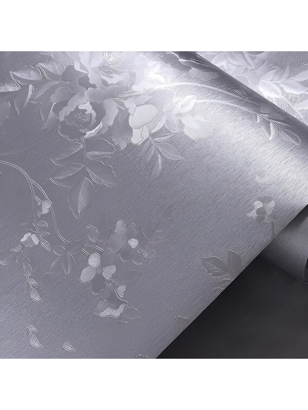 WOLPIN Grey & Silver Toned Printed Ceramic Wallpaper