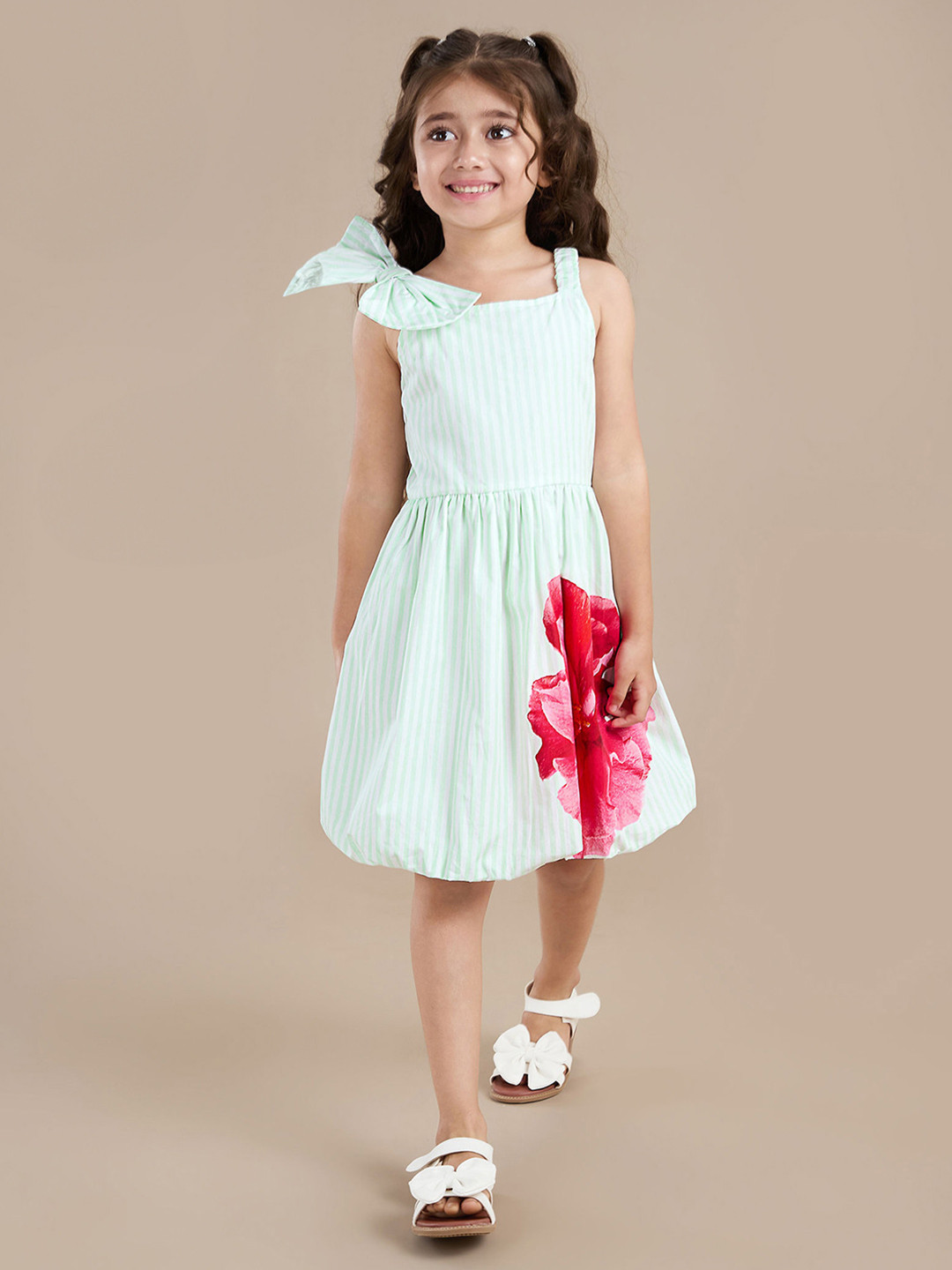 Hopscotch Floral Print One Shoulder Fit & Flare Dress
