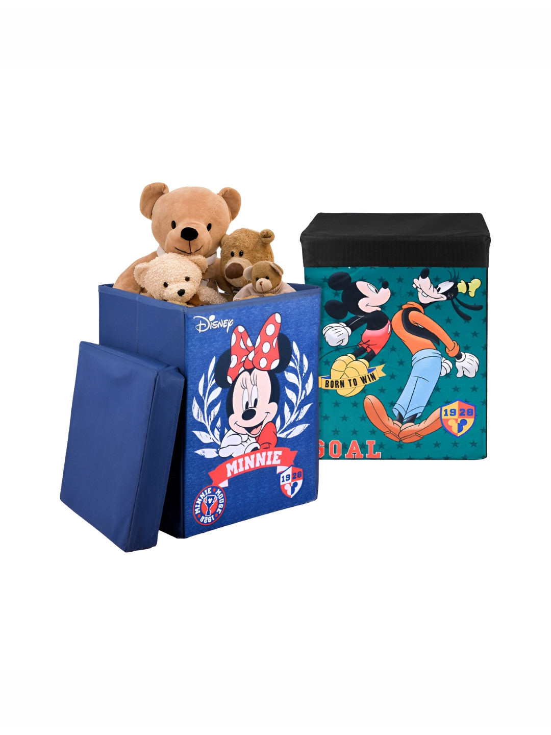 Aura Blue & Black 2 Pcs Disney Toy Multi-Utility Organisers With Lid