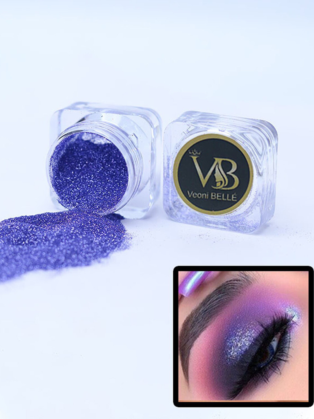 Veoni BELLE Holographic Ultra Fine Iridescent Laser Glitter Powder 5g - Mauve Purple 09