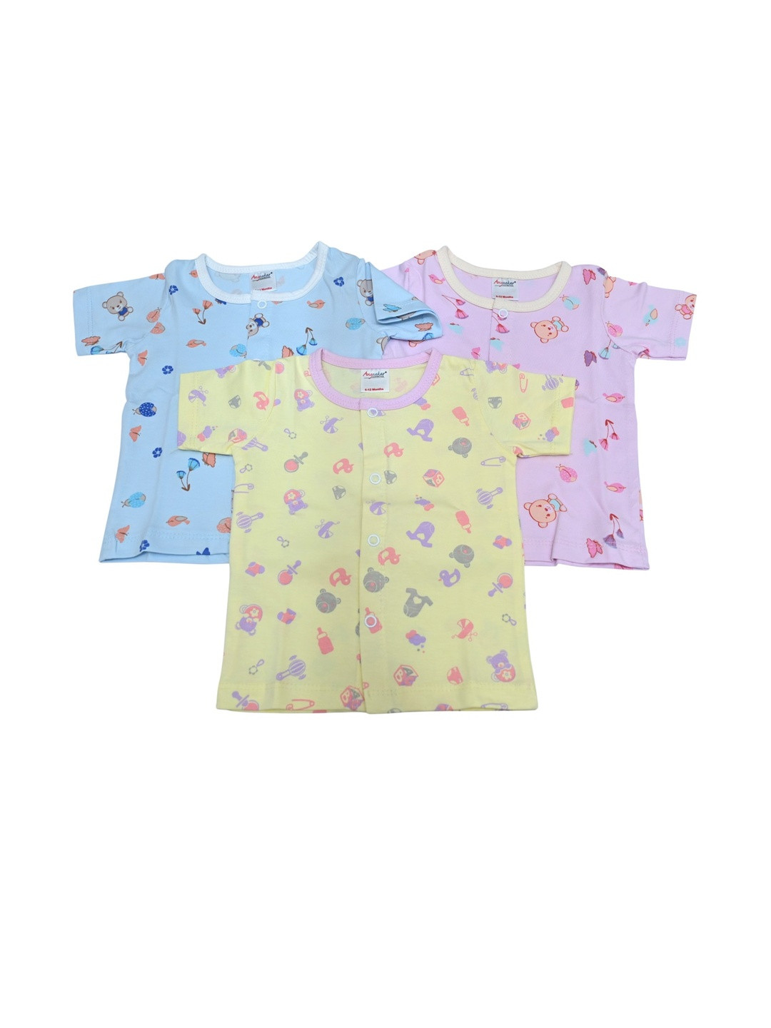 ANGAAKAR CLOTHINGS Baby Pack Of 3 Innerwear Vests