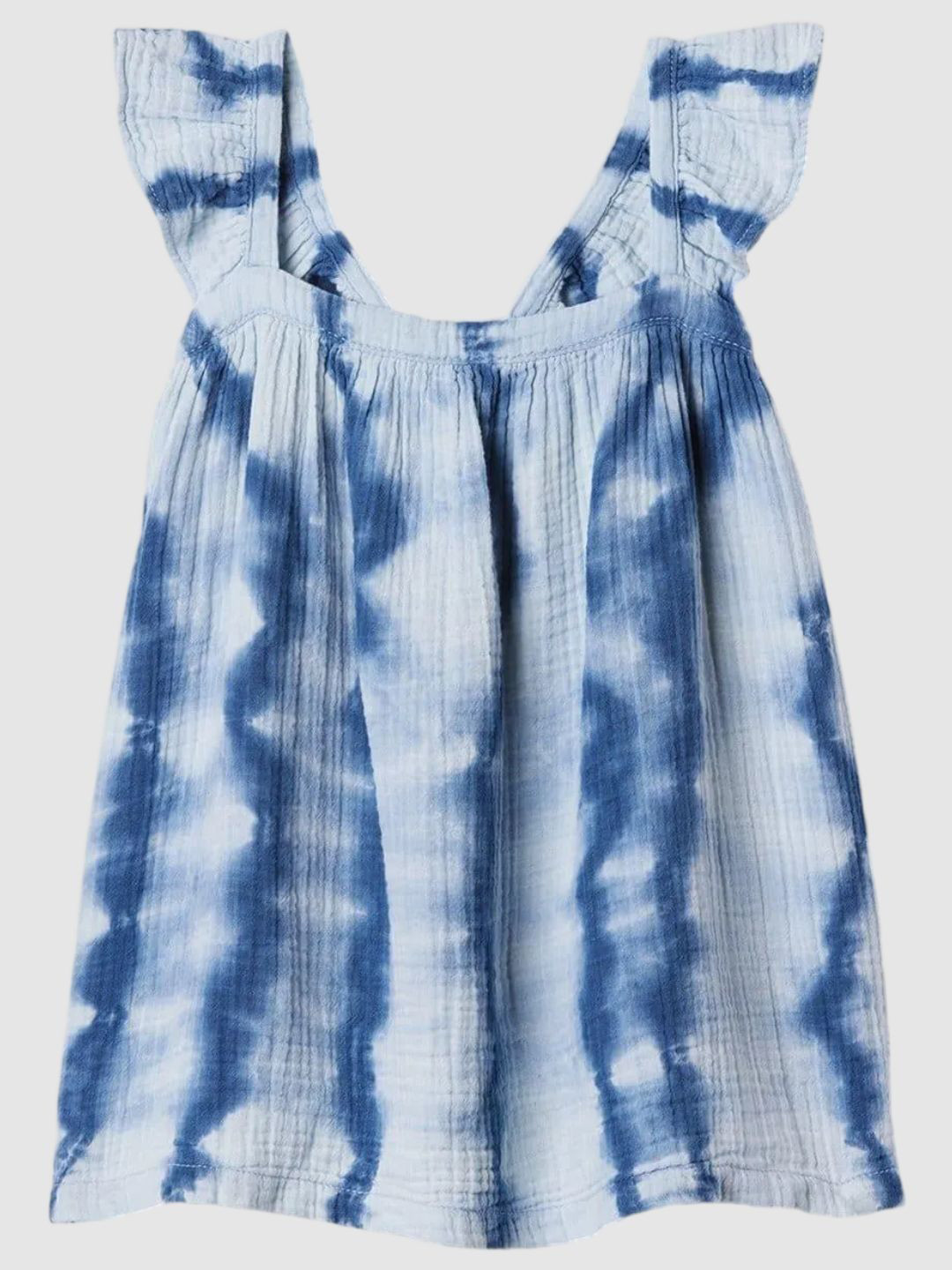 GAP Girls Tie-Dye Pure Cotton Square Neck Ruffle Shift Dress