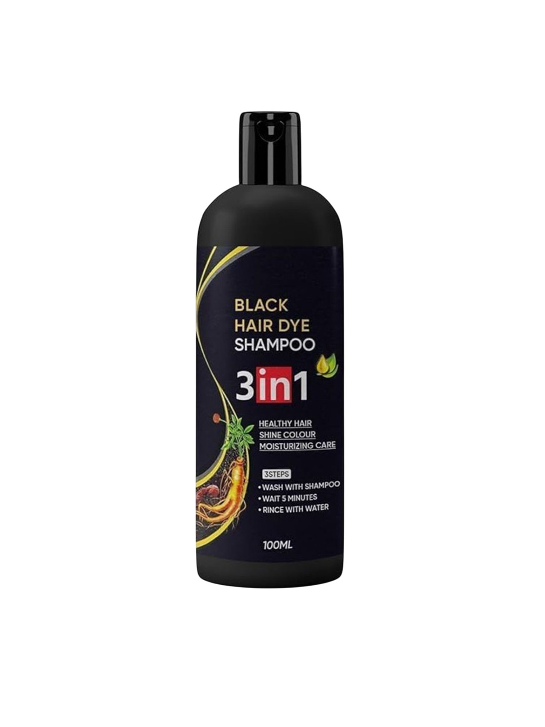 CHIWA 3 In 1 Moisturizing Hair Dye Shampoo - 100 ml - Black