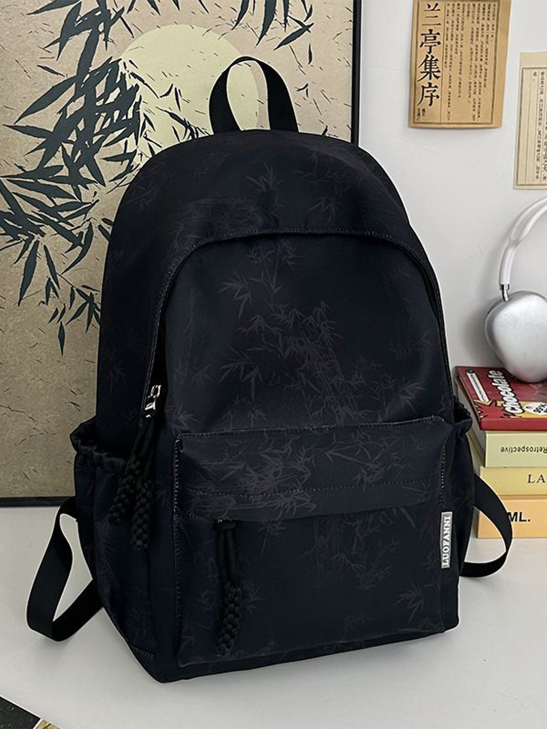 Mast & Harbour Men Textured Padded Shoulder Strap Backpack