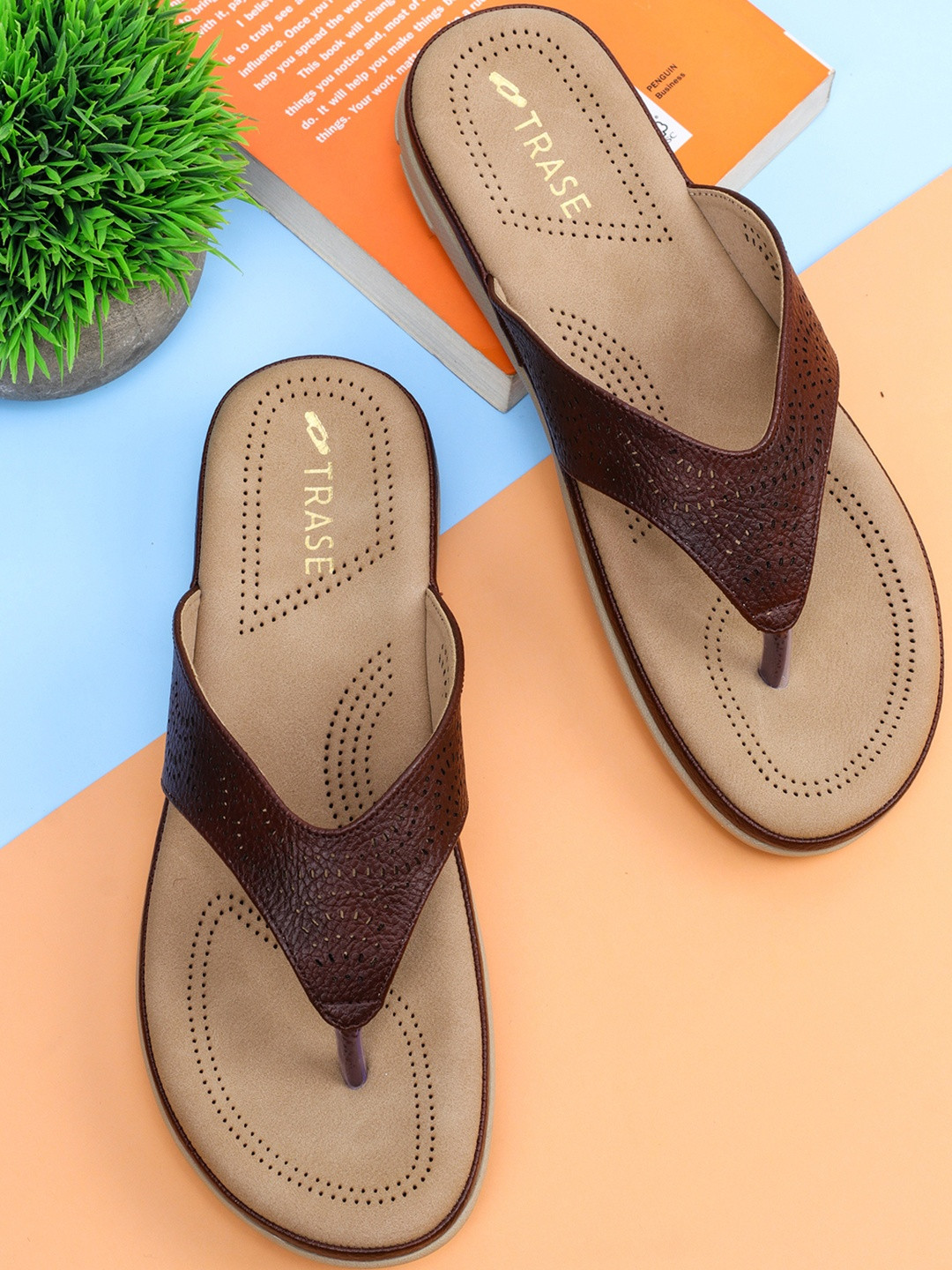 TRASE Women Synthetic Open Toe Flats