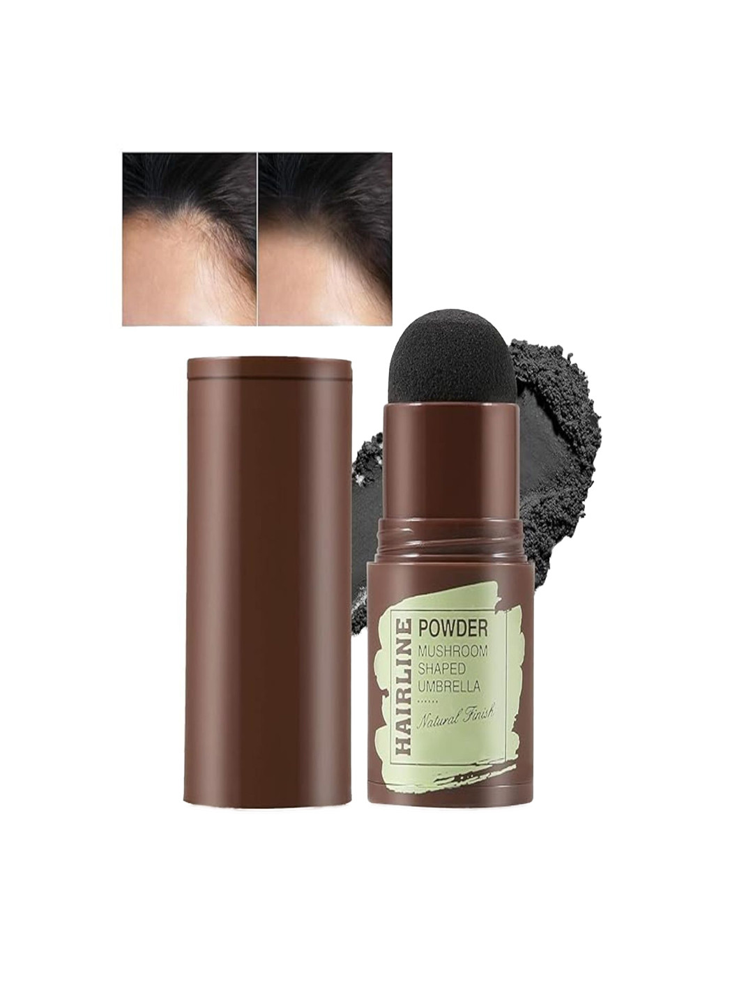 Plimsoll Natural Hairline Powder With 3 Pairs Of Eyebrow Stamp - 1.2 g - Natural Black