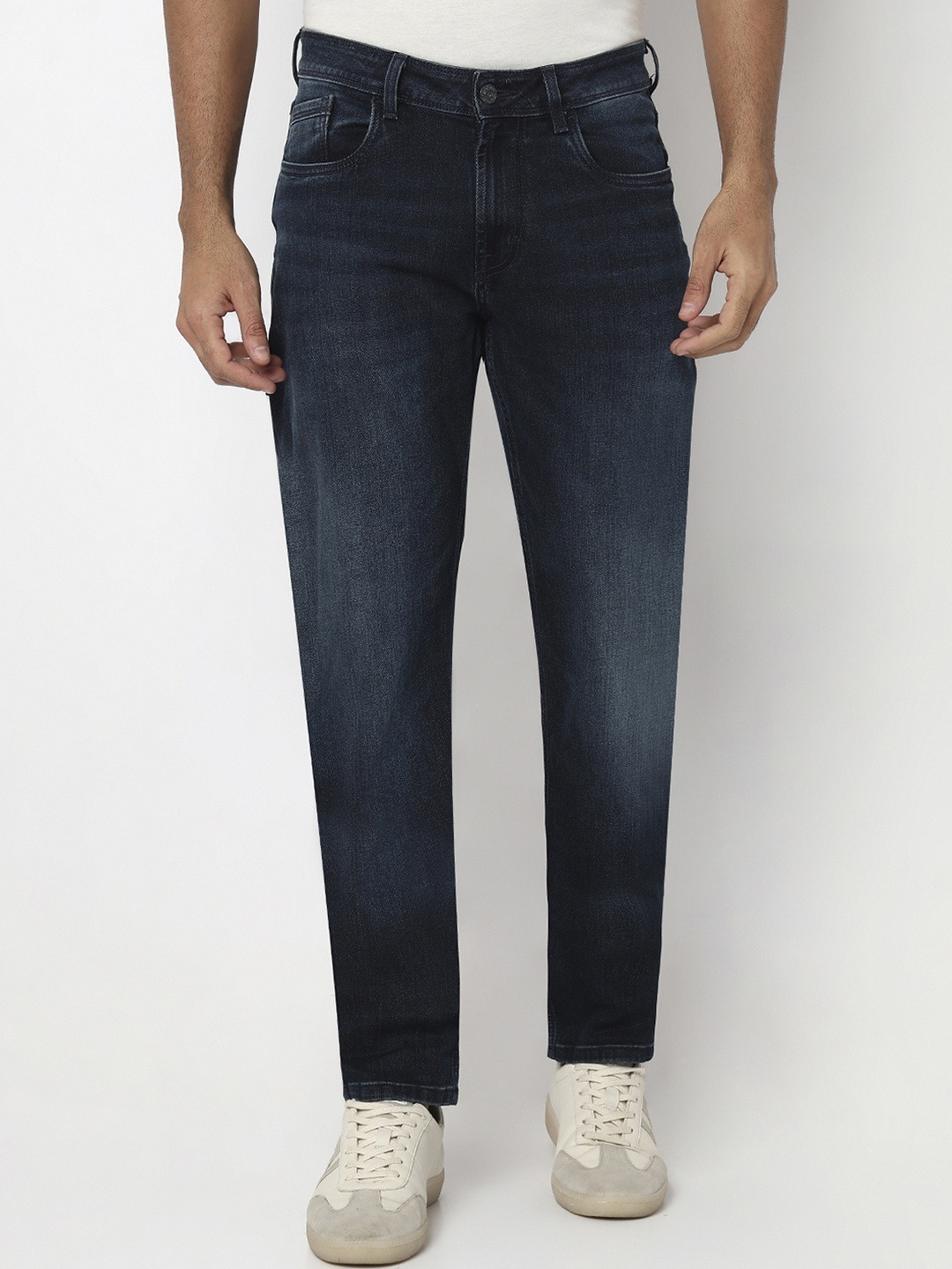 Spykar Men Dark Blue Mid Rise Comfort Fit Casual Jeans