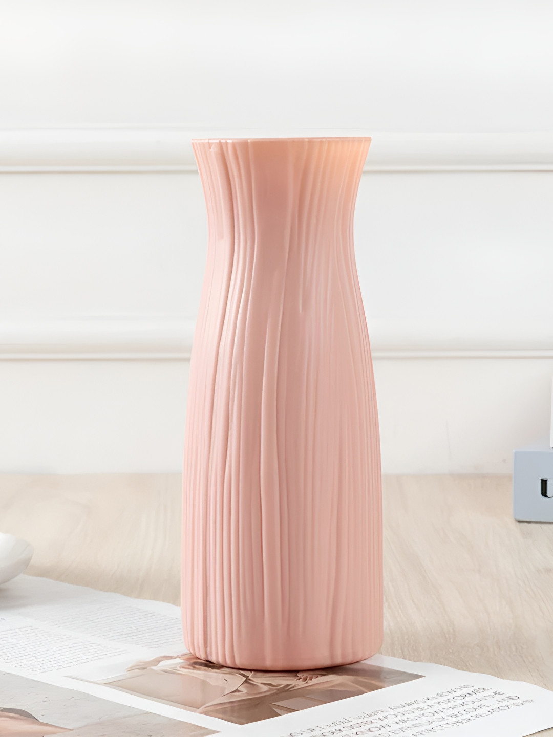 Ascension Pink Textured Lightweight Unbreakable Tall Flower Vase