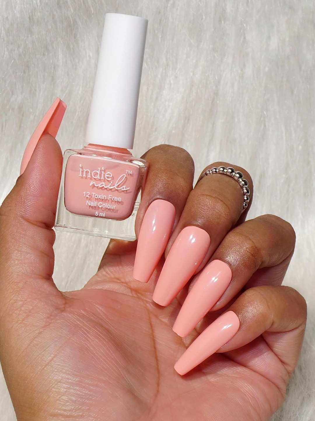 Indie Nails Women Peach Shade Long-Lasting, High-Shine Finish Nail Polish