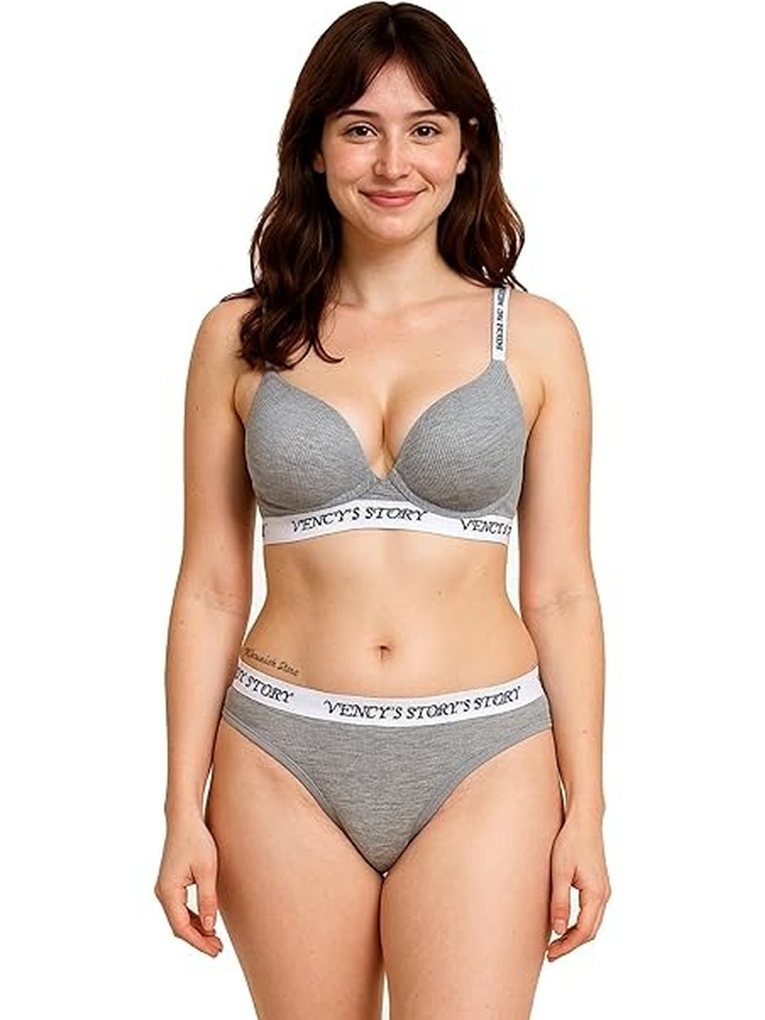 Eleg & Stilance Women Fashionable Adjustable Spaghetti Strap Lingerie Set