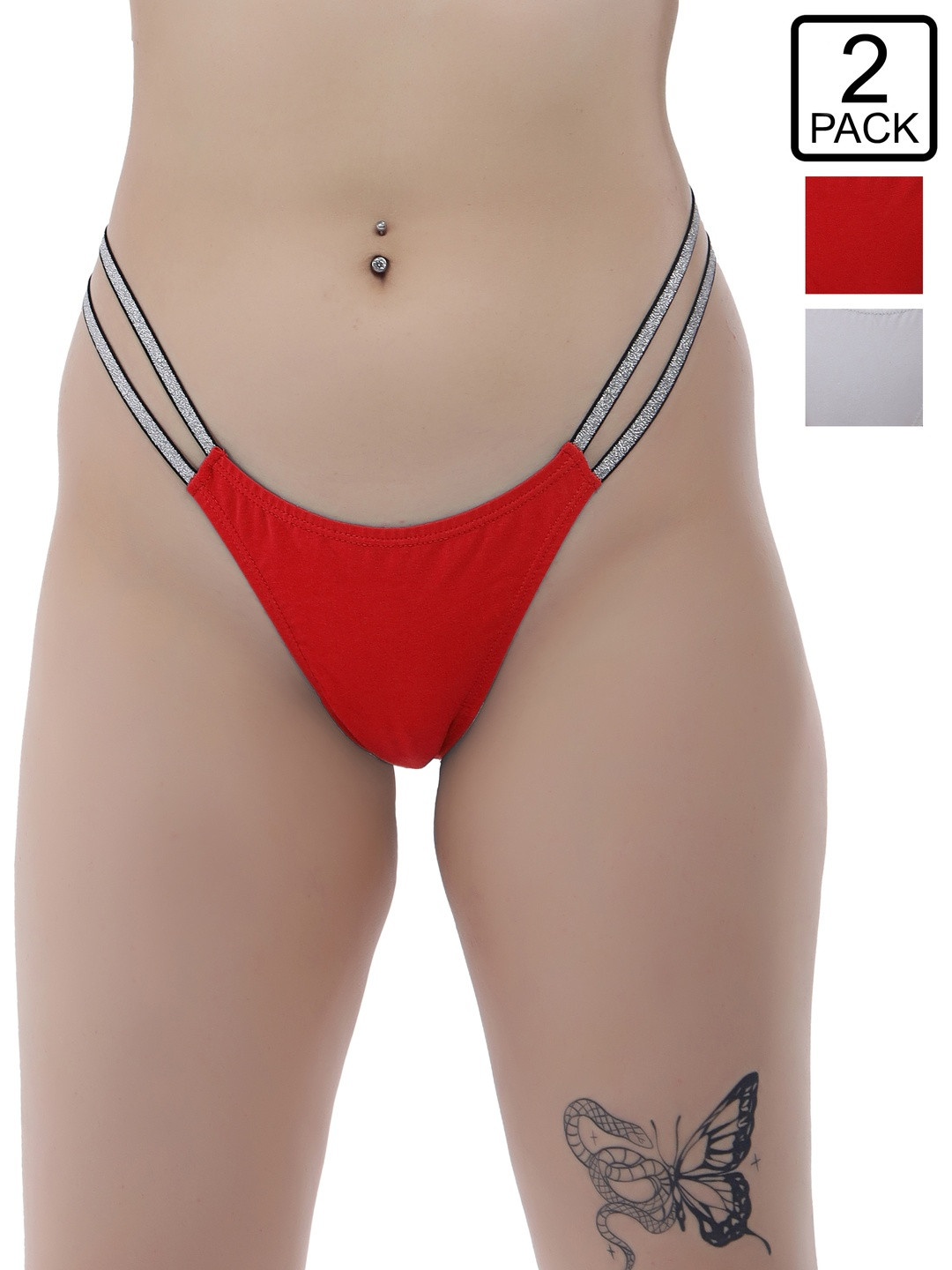 SELFCARE Women Pack of 2 Mid-Rise Thongs Briefs SN4291