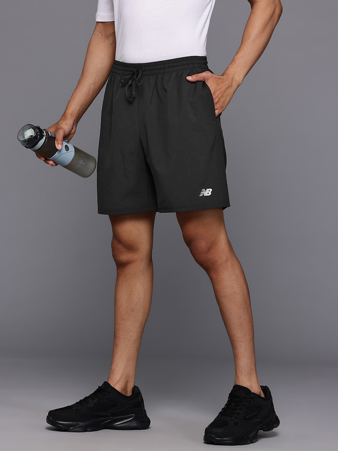 New Balance Men Mid-Rise Rapid-Dry Essentials Linerless Shorts