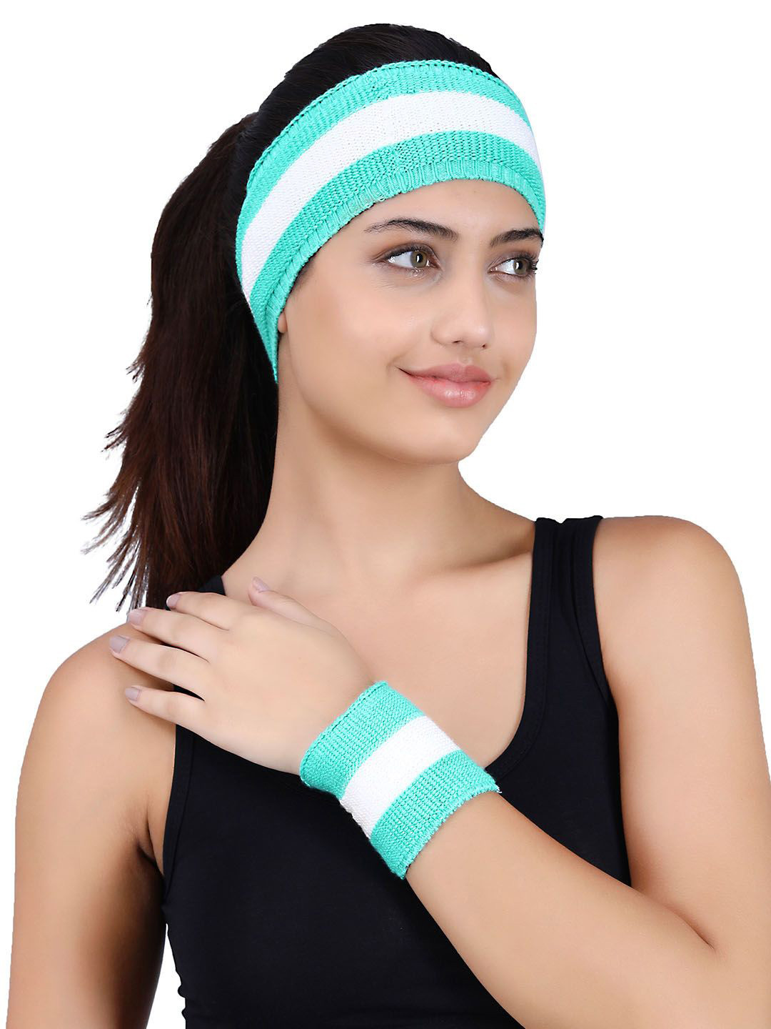 Bharatasya Unisex Self-Design Cotton Headband With Wristband