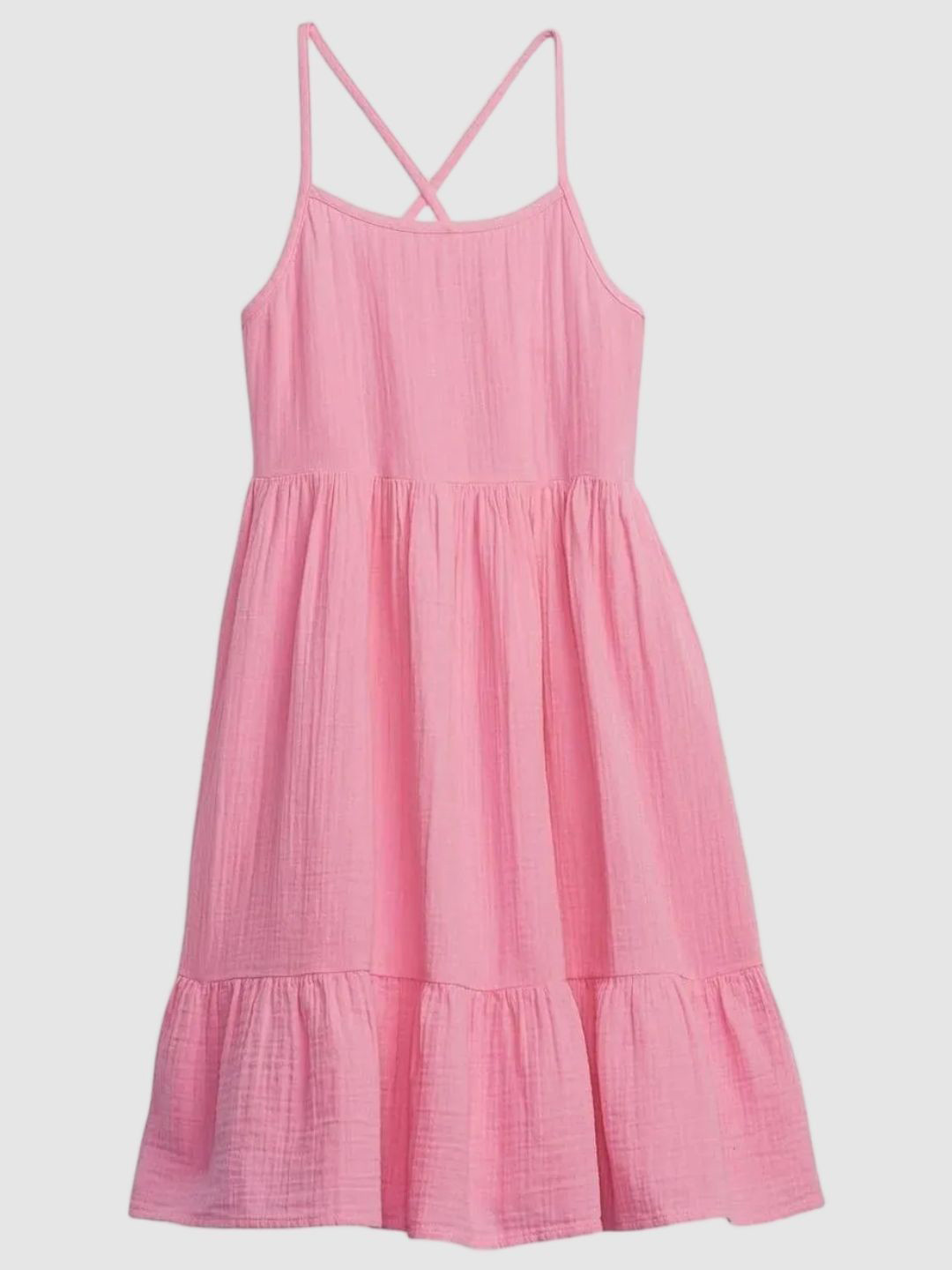 GAP Girls Spaghetti Strap Tiered Pure Cotton Dress