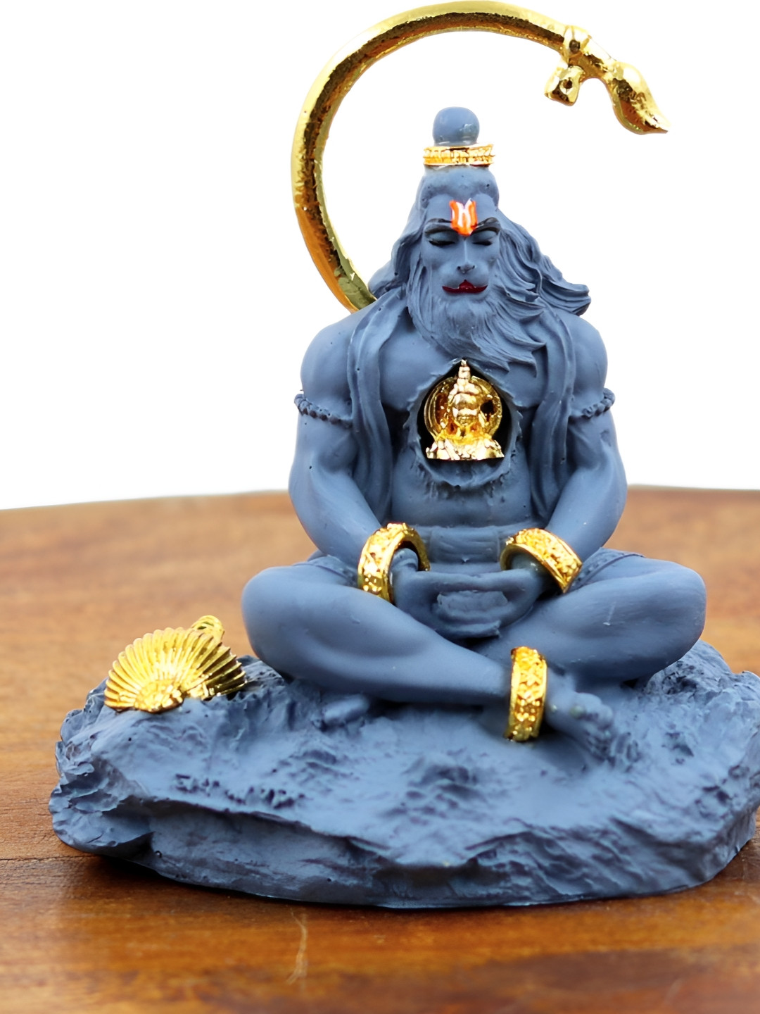 INTERNATIONAL GIFT Blue & Gold-Toned Hanuman Religious Idol Showpiece