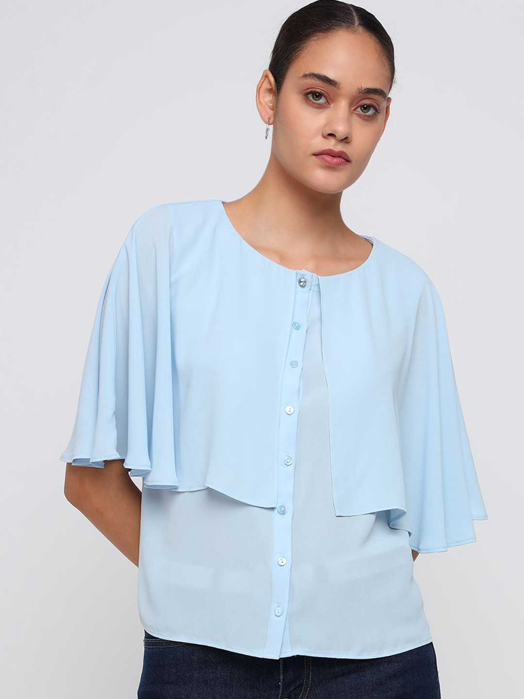 COVER STORY Women Cape Sleeve Cape Top