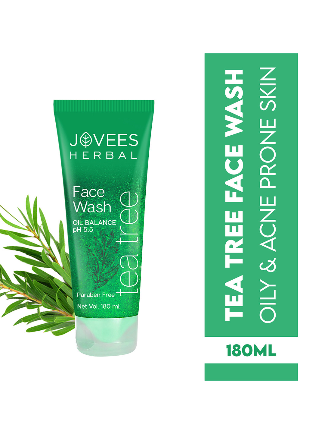 Jovees Herbal Tea Tree Oil Control Facewash - 180 ml