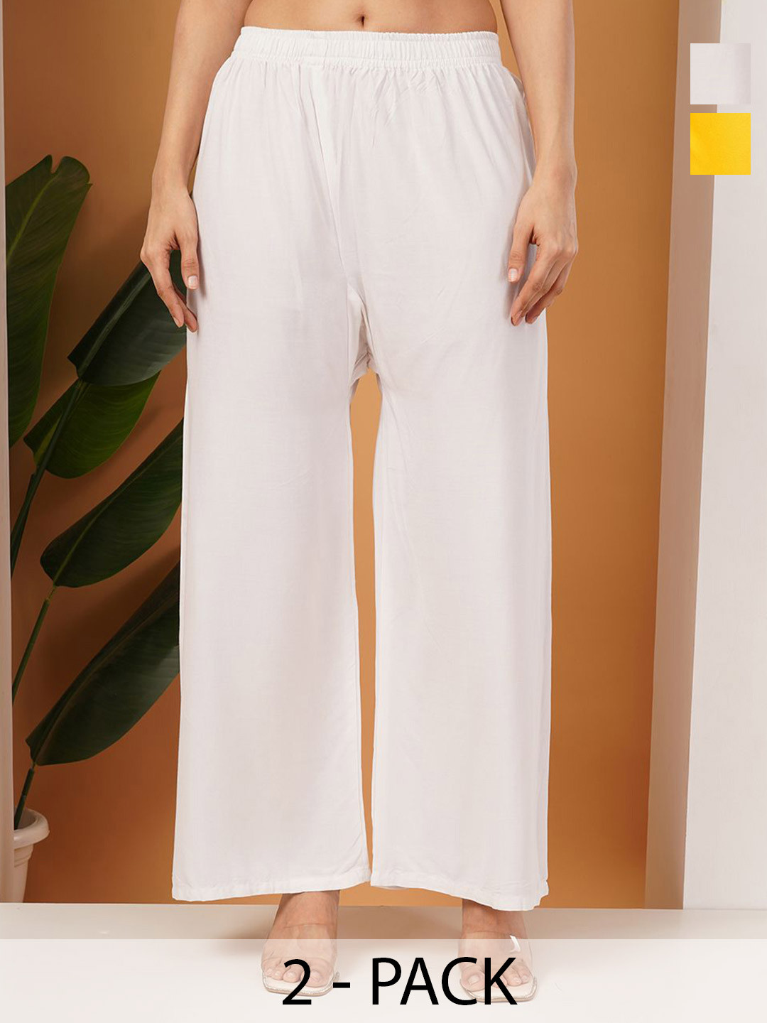 LEGITLOOKS Women Pack of 2 Flared Palazzos