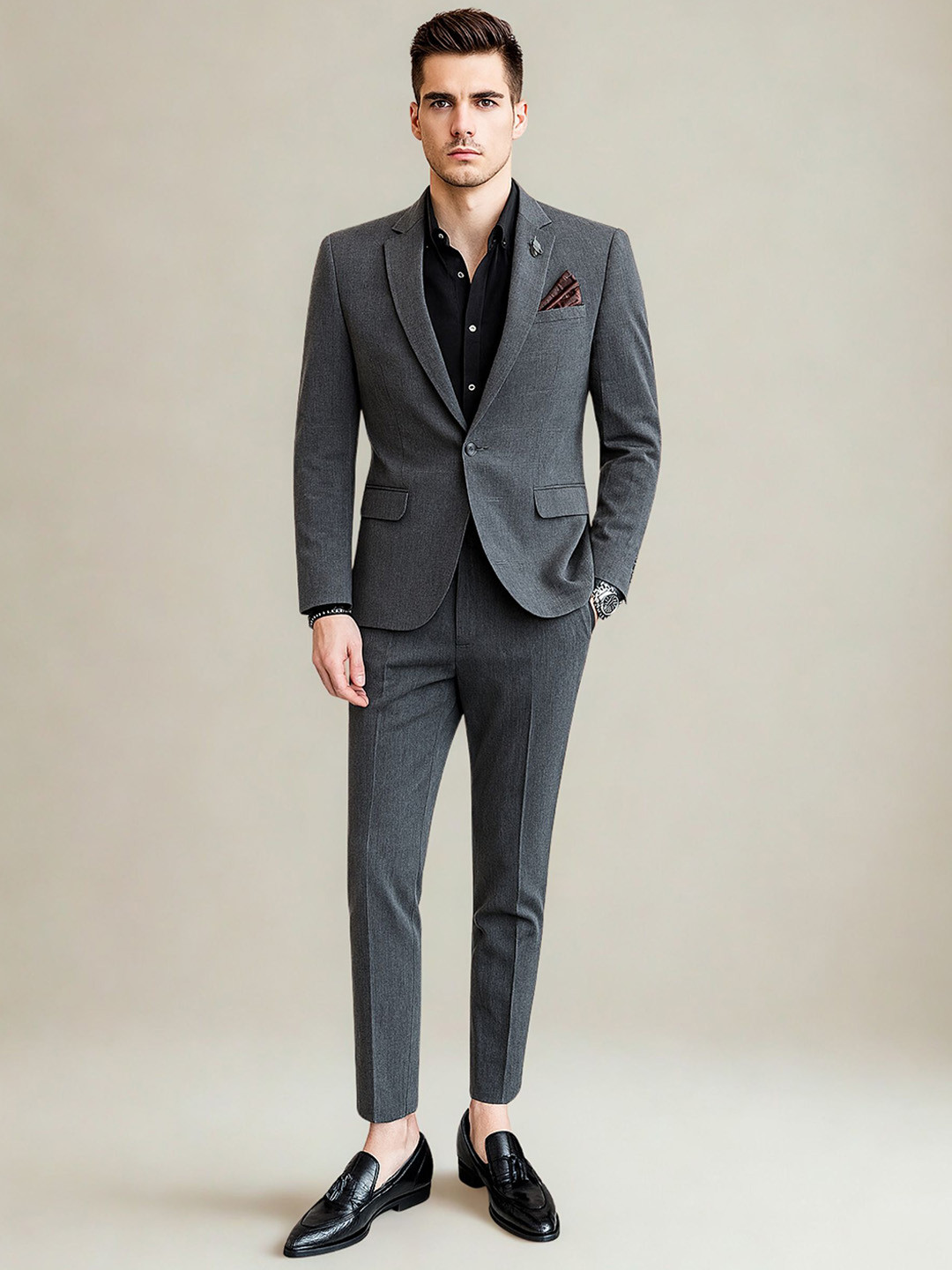 L'monte Super Slim Fit Single Breasted Blazer and Trousers Suit