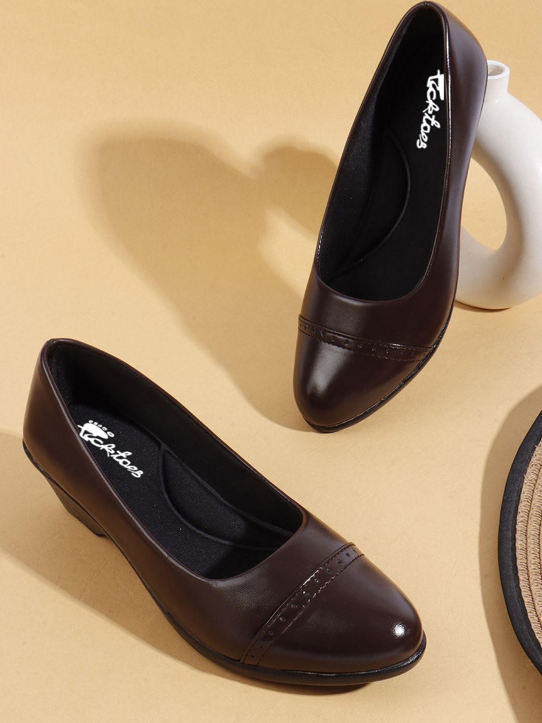 Picktoes Women Slip-On Block-Heel Ballerinas