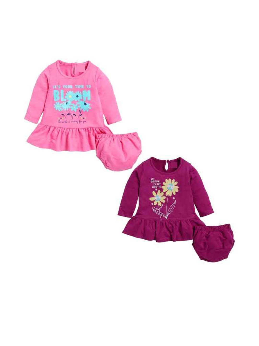 Melon Kidswear Girls Set of 2 Cotton Blended Printed Top with Shorts Clothing Set