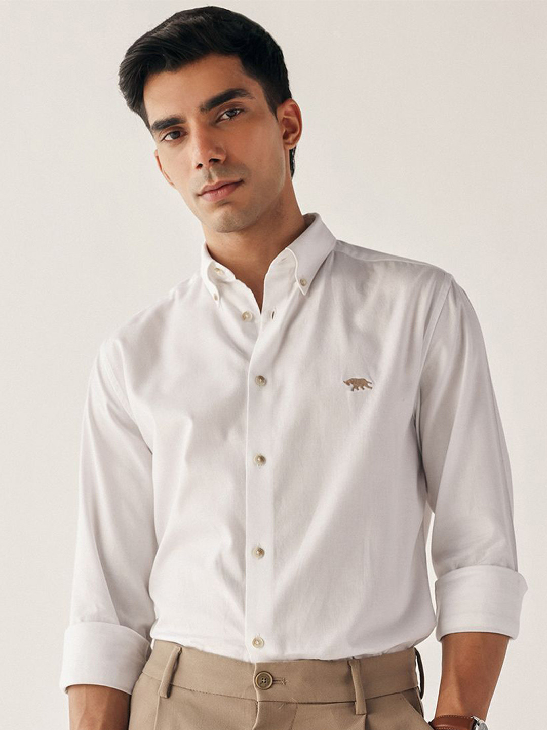 Andamen Signature Core Premium Slim Fit Cotton Semi-Casual Shirt