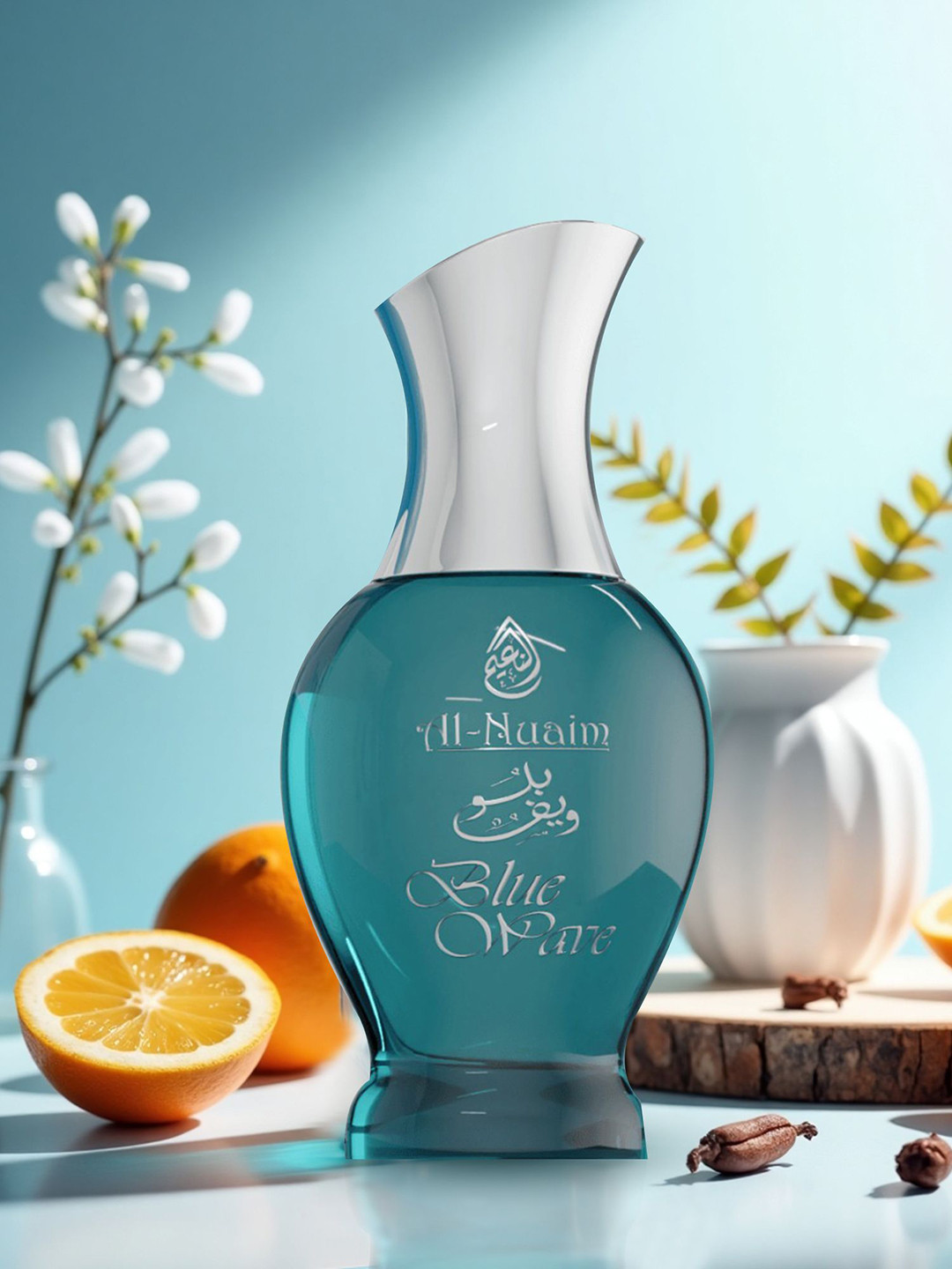 Al-Nuaim Men Blue Wave Heart Series Long Lasting Alcohol Free Attar Roll On - 20ml