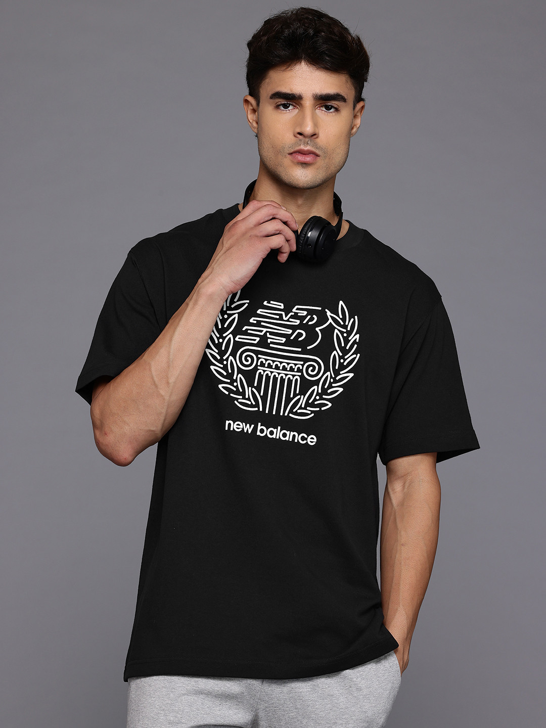 New Balance X Debut Sculpture Graphic Printed Drop-Sleeves Pure Cotton Relaxed Fit T-shirt