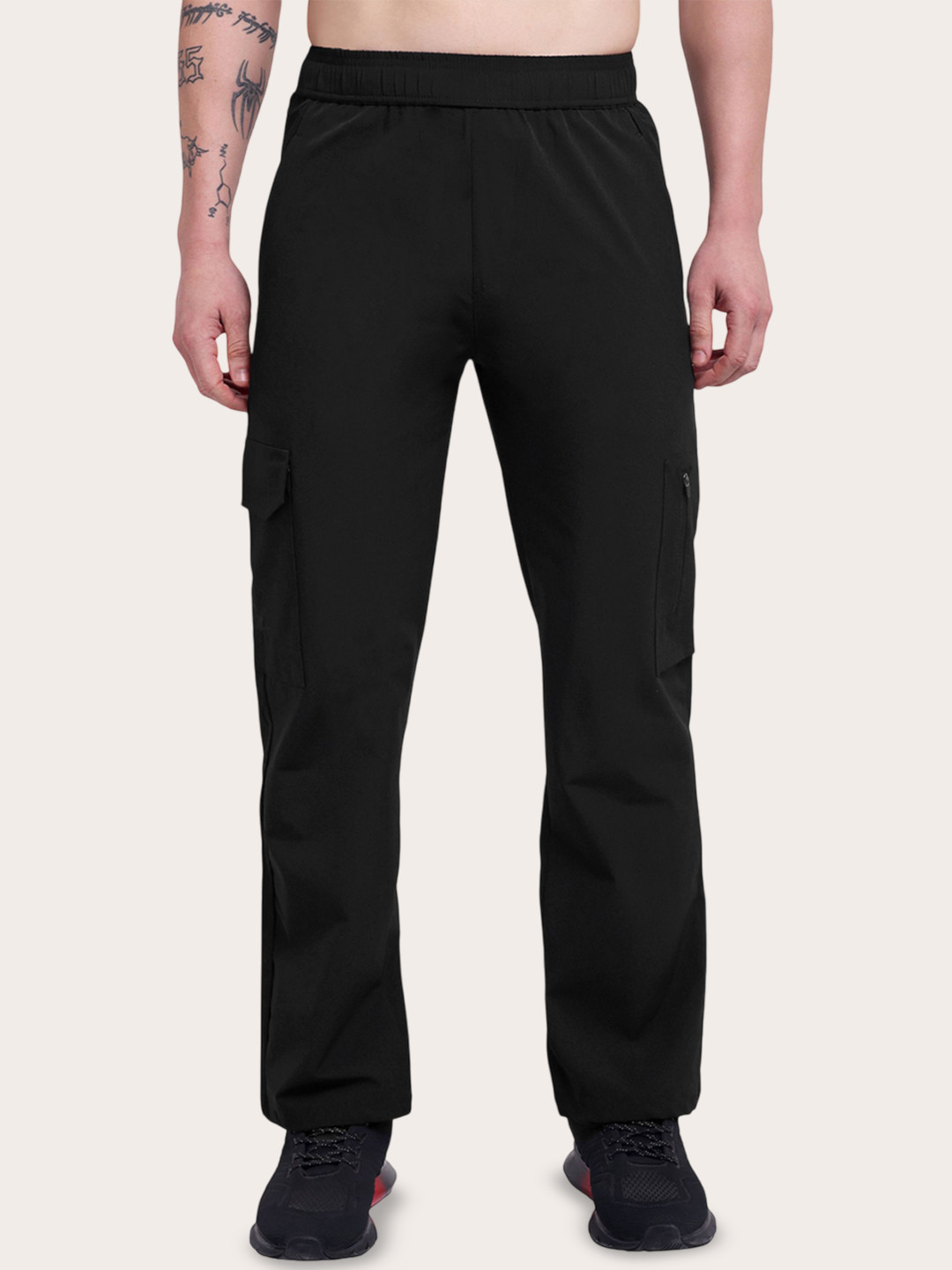 OXPECKER Aeroforce Men Stretch-Fit Water-Repellent Mid-Rise Cargo Track Pant