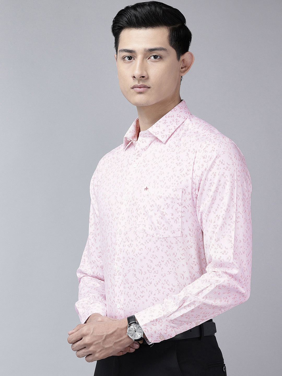 Arrow Manhattan Slim Fit Abstract Printed Pure Cotton Formal Shirt