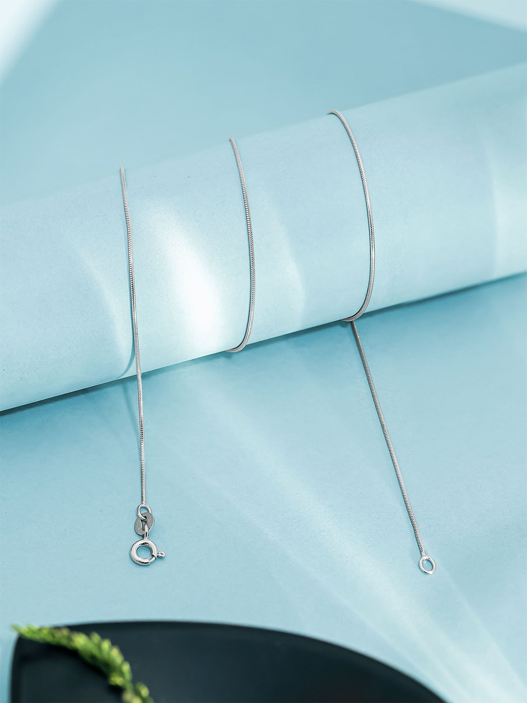 Tweov 925 Sterling Silver Rhodium-Plated Snake-Style Chain