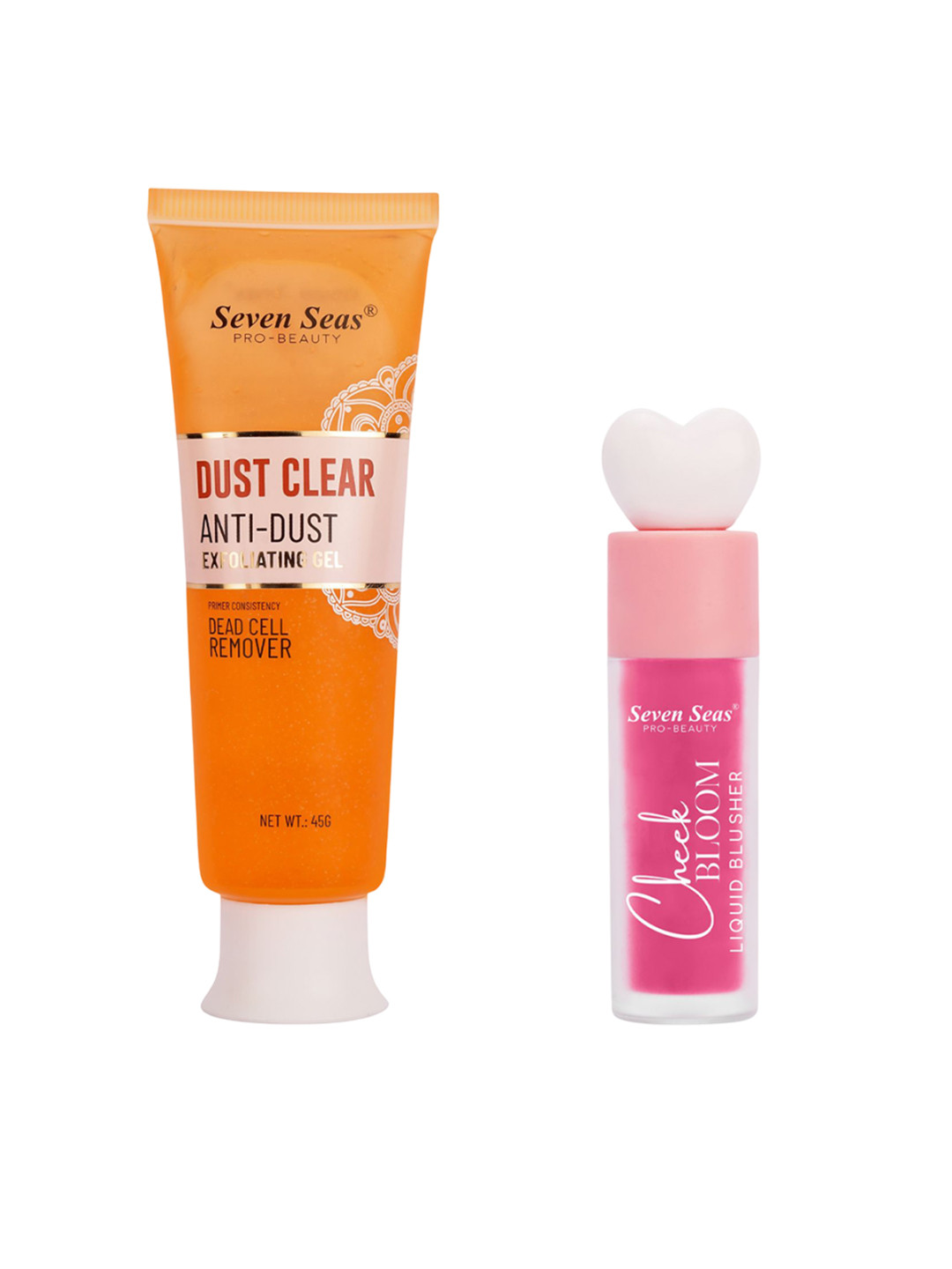 Seven Seas Anti Dust Exfoliating Dust Clear Gel 45g With Cheek Bloom Liquid Blusher