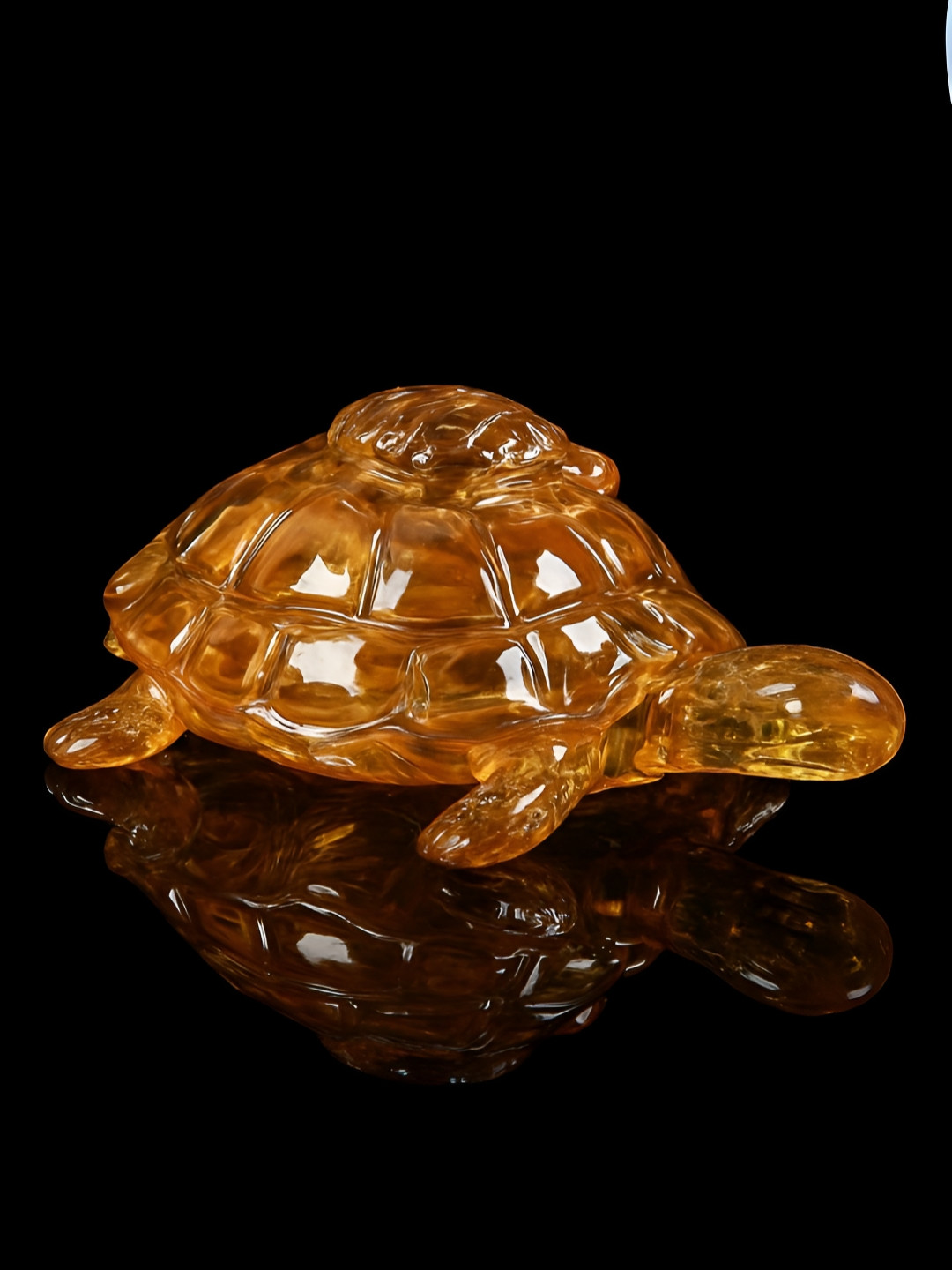 SMOKEY COCKTAIL Brown Turtle Glass Figurine Showpiece