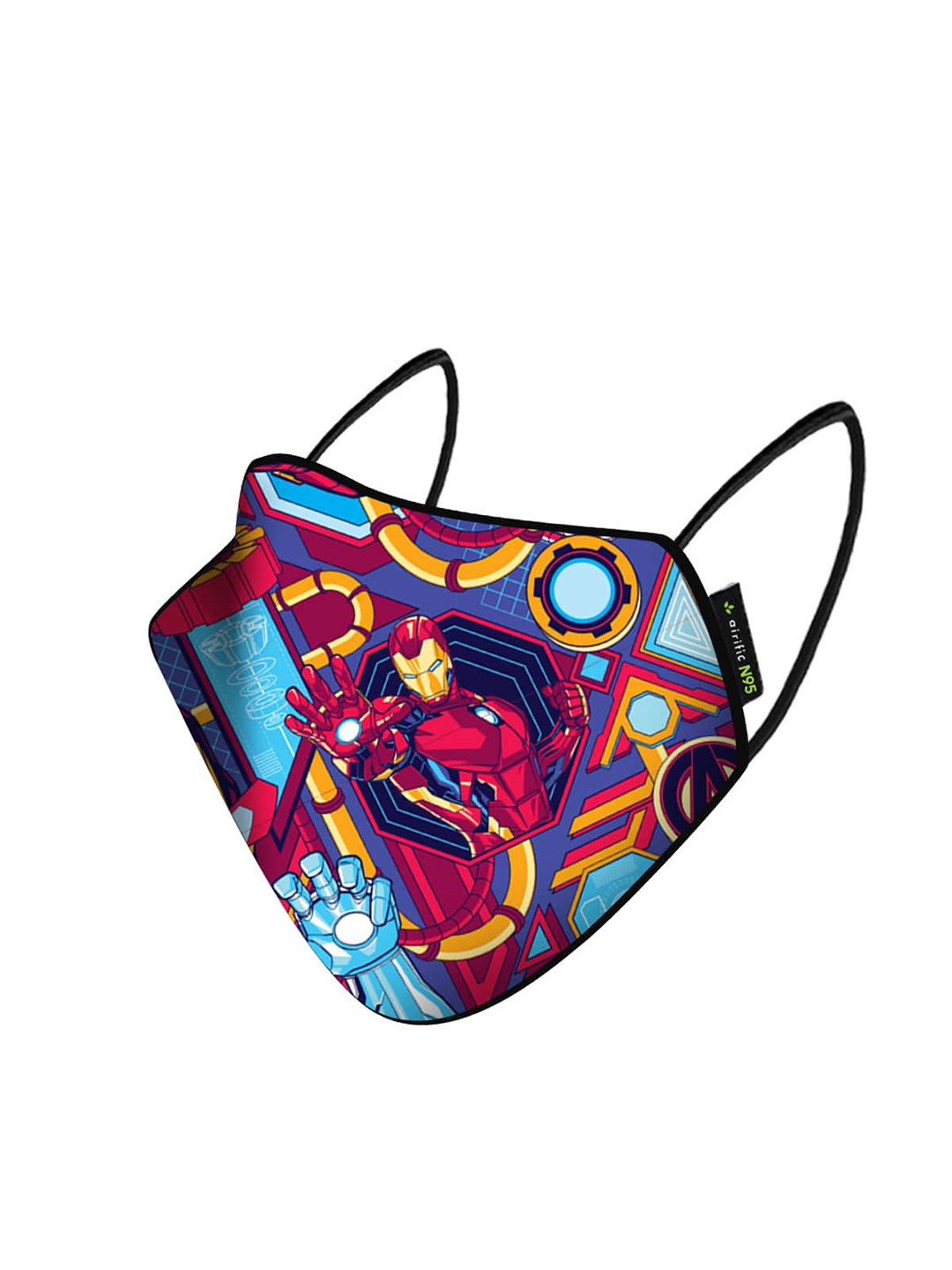 Airific Unisex Red & Blue Iron Man Printed Reusable Protective Outdoor 3-Ply Cloth Mask