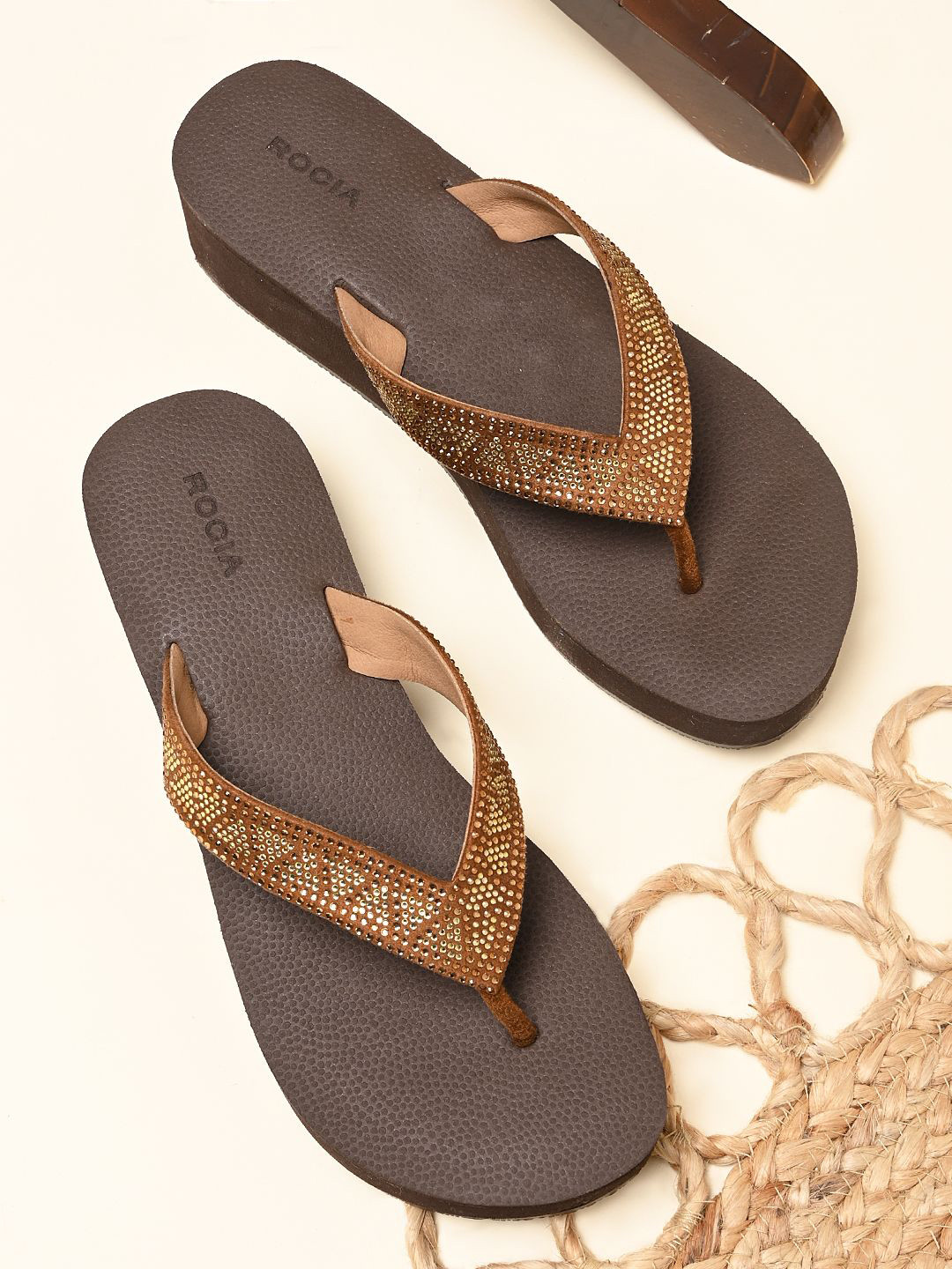 Rocia Women Diamond Studded Wedge Sandals