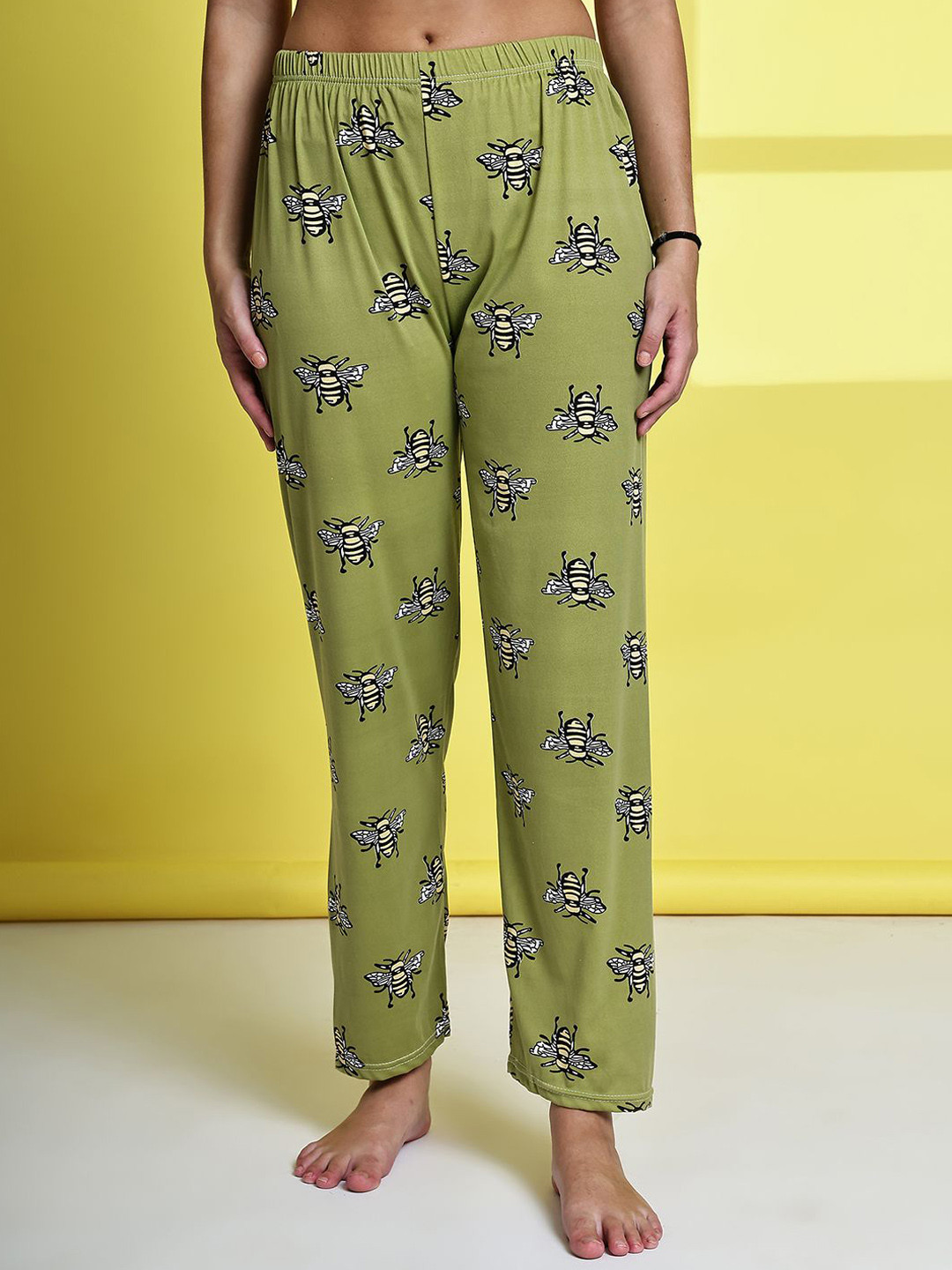 ETC Bee Women Cotton Straight-Leg Mid-Rise Lounge Pants